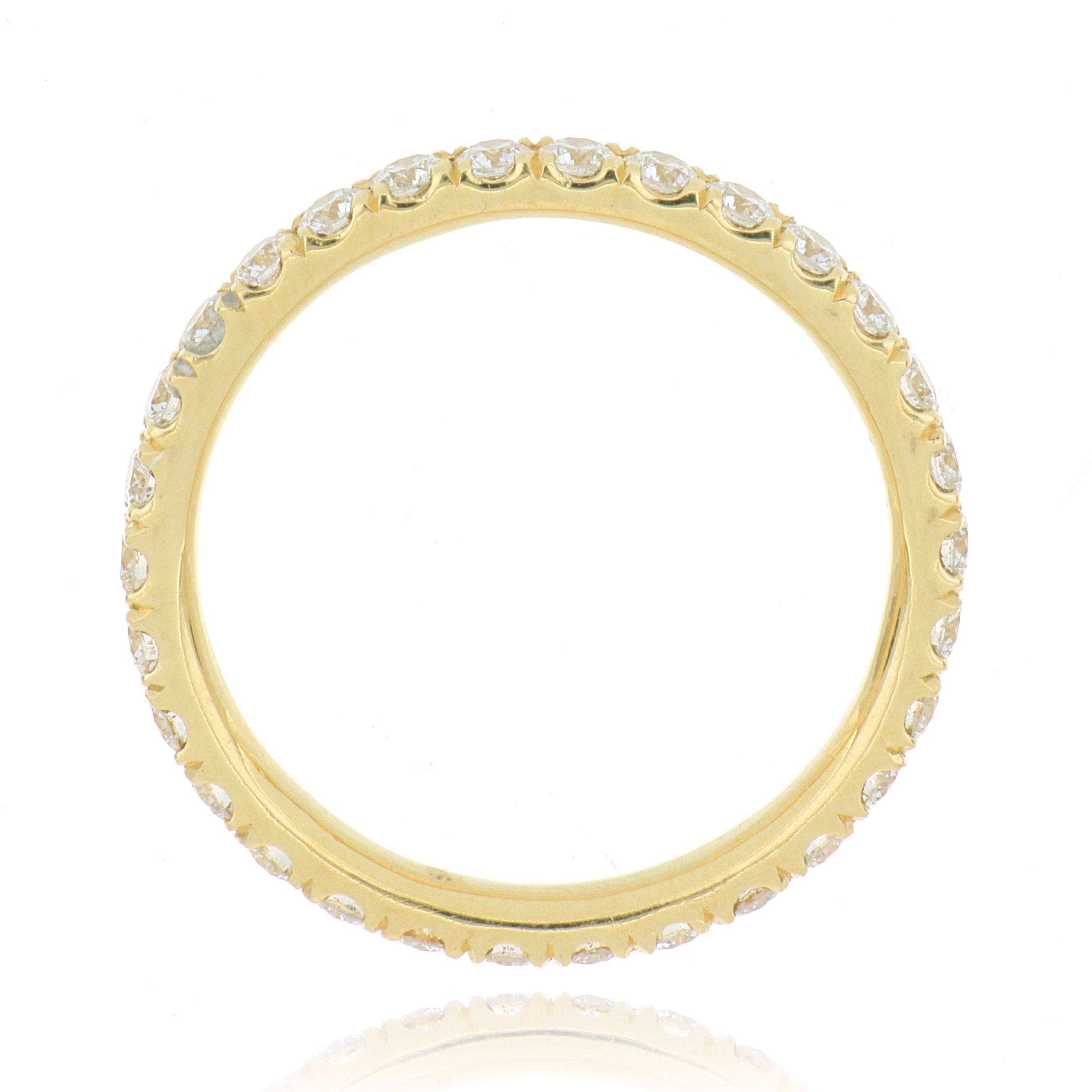 18k Yellow Gold Diamond Eternity Wedding Band