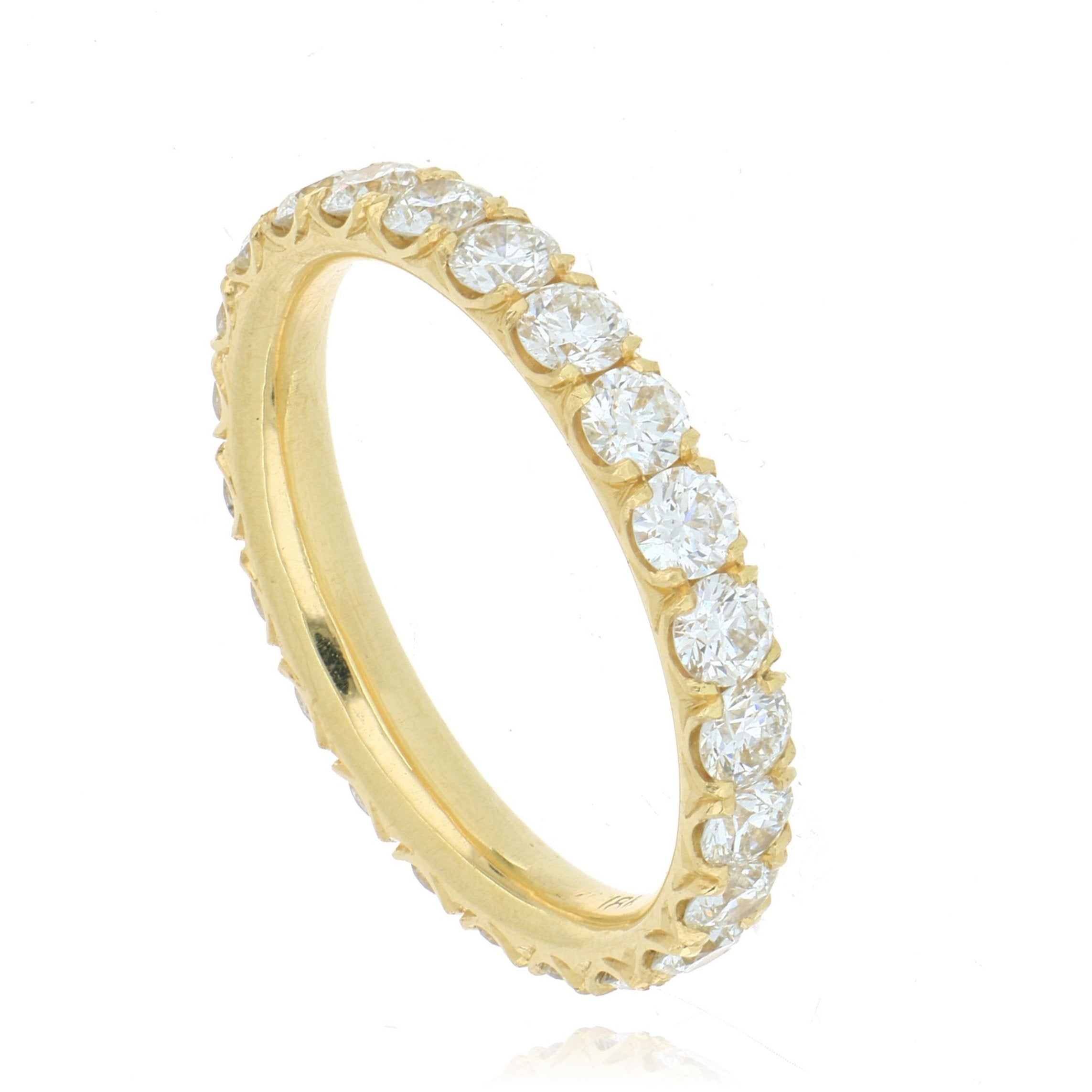 18k Yellow Gold Diamond Eternity Wedding Band