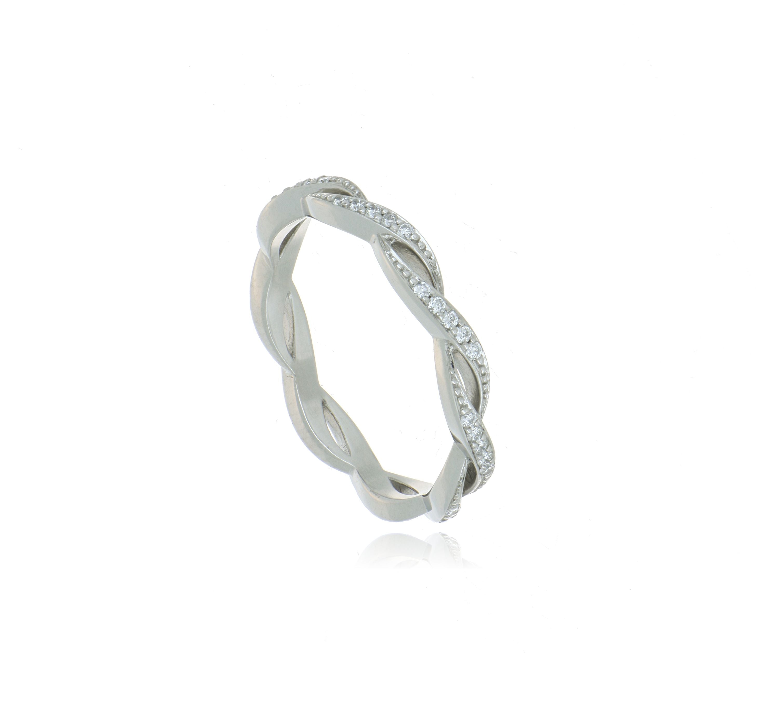 Platinum Diamond Weave Wedding Band