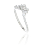 18k White Gold Baguette and Round Diamond Shadow Band