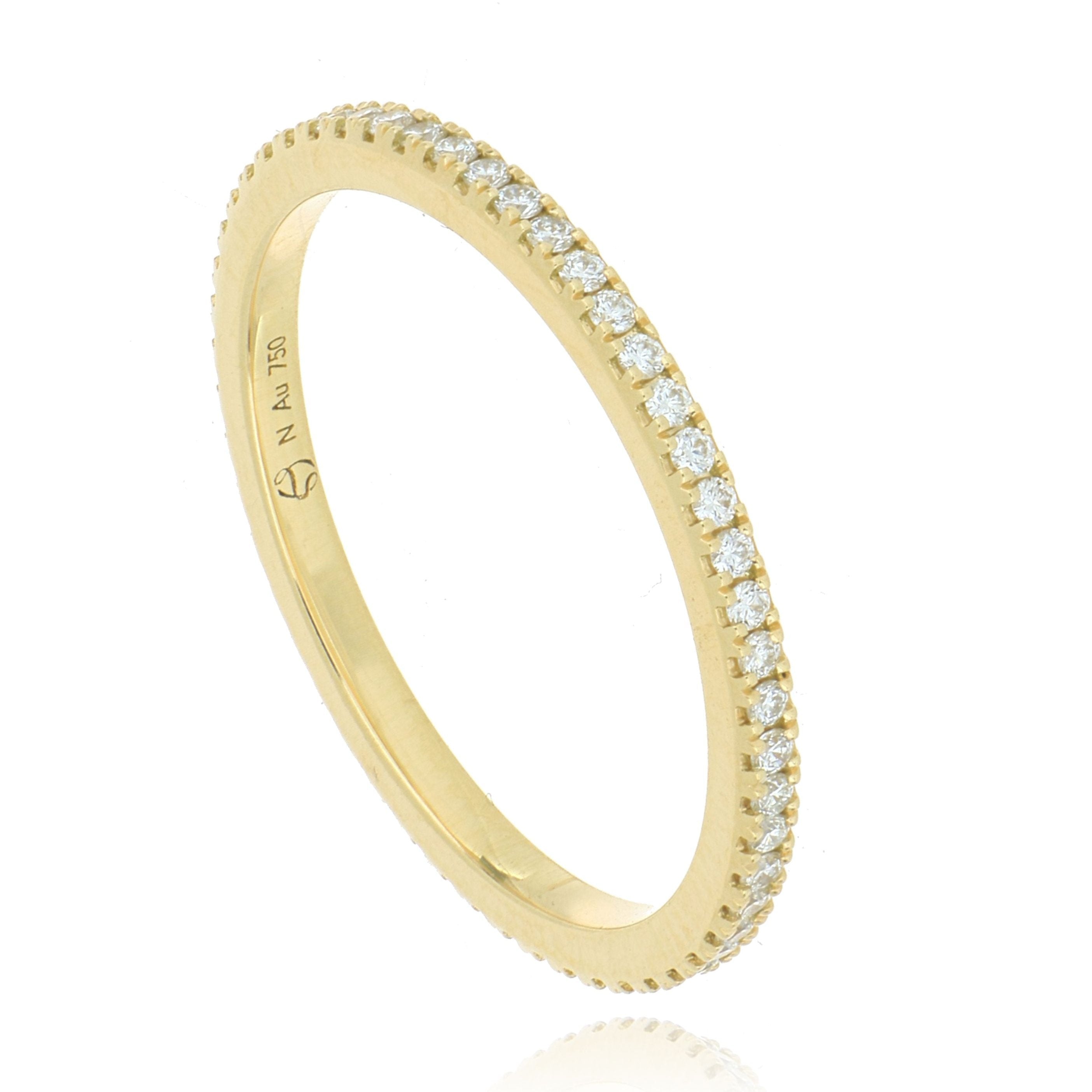 18k Yellow Gold Hearts On Fire Diamond Eternity Wedding Band