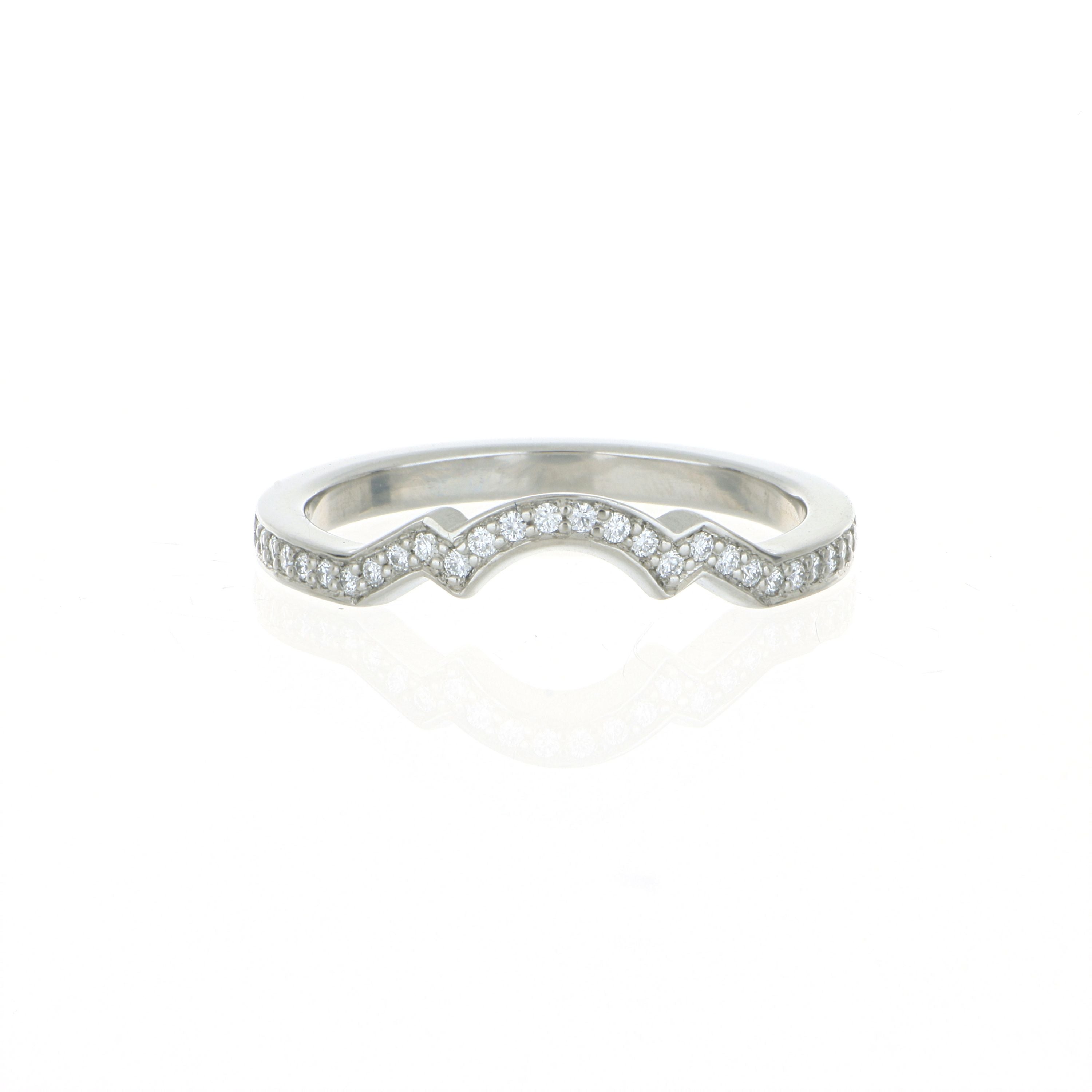 Platinum Diamond Shadow Wedding Band