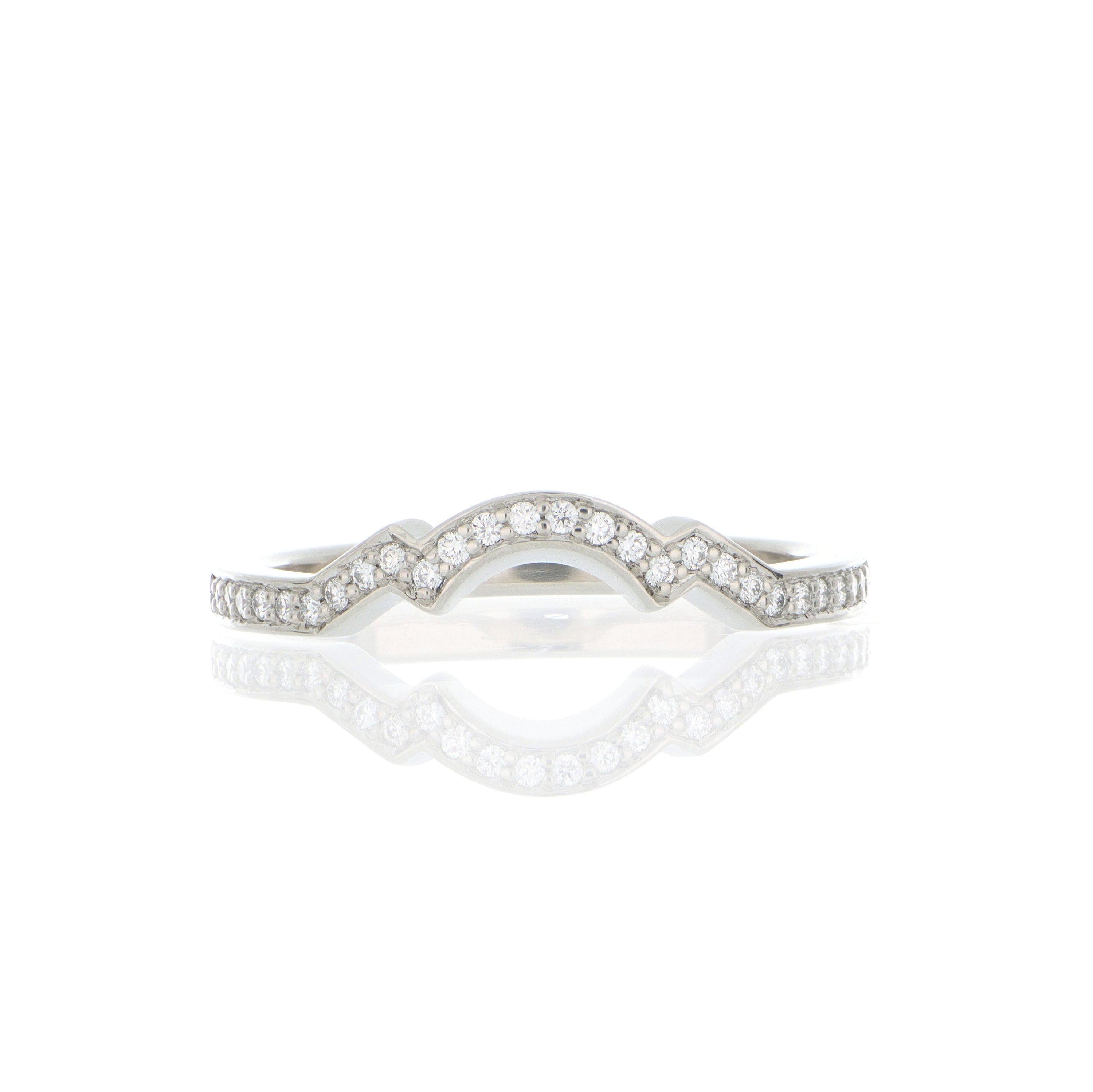 Platinum Diamond Shadow Wedding Band