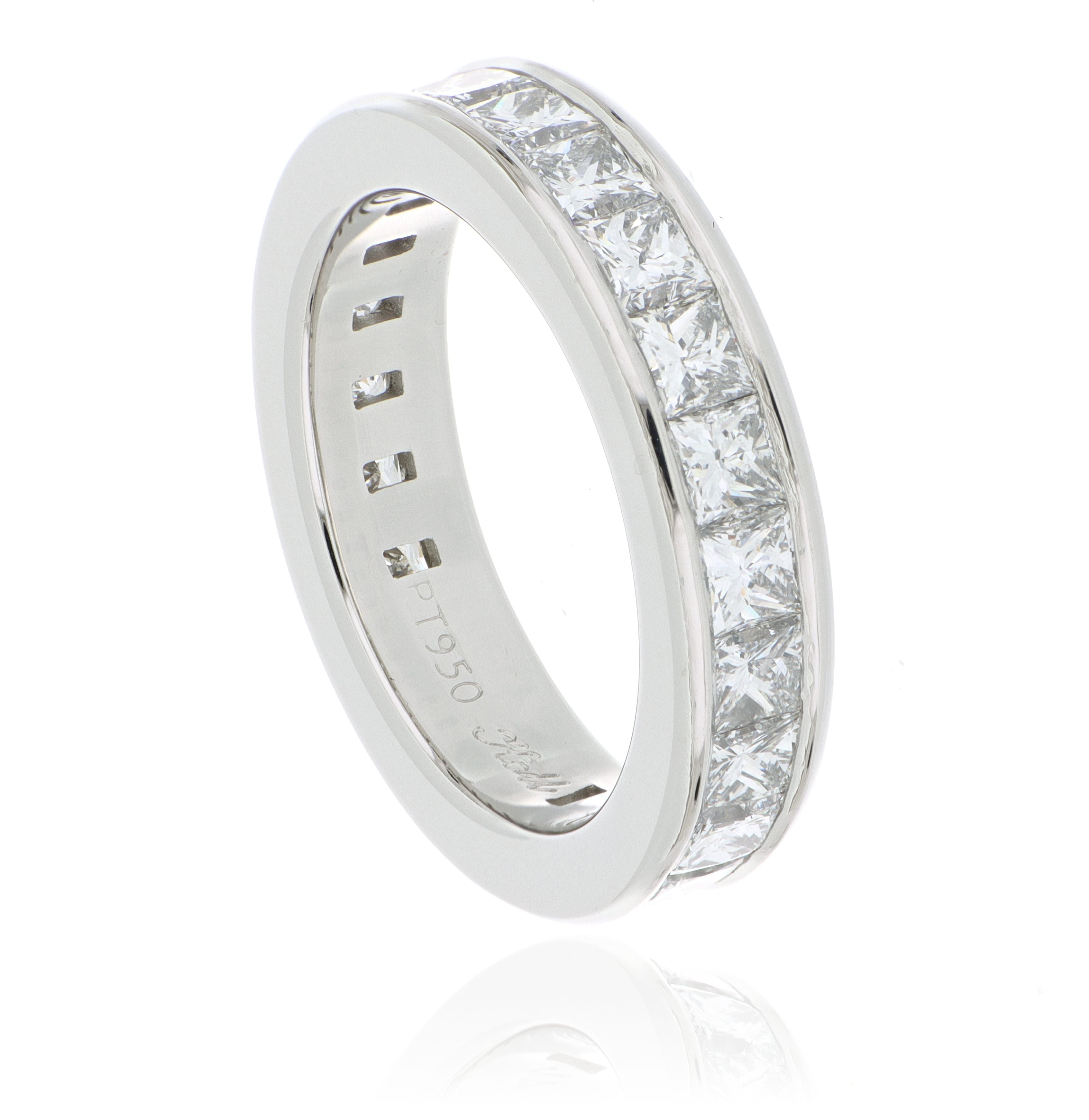 Platinum Princess Cut Diamond Band