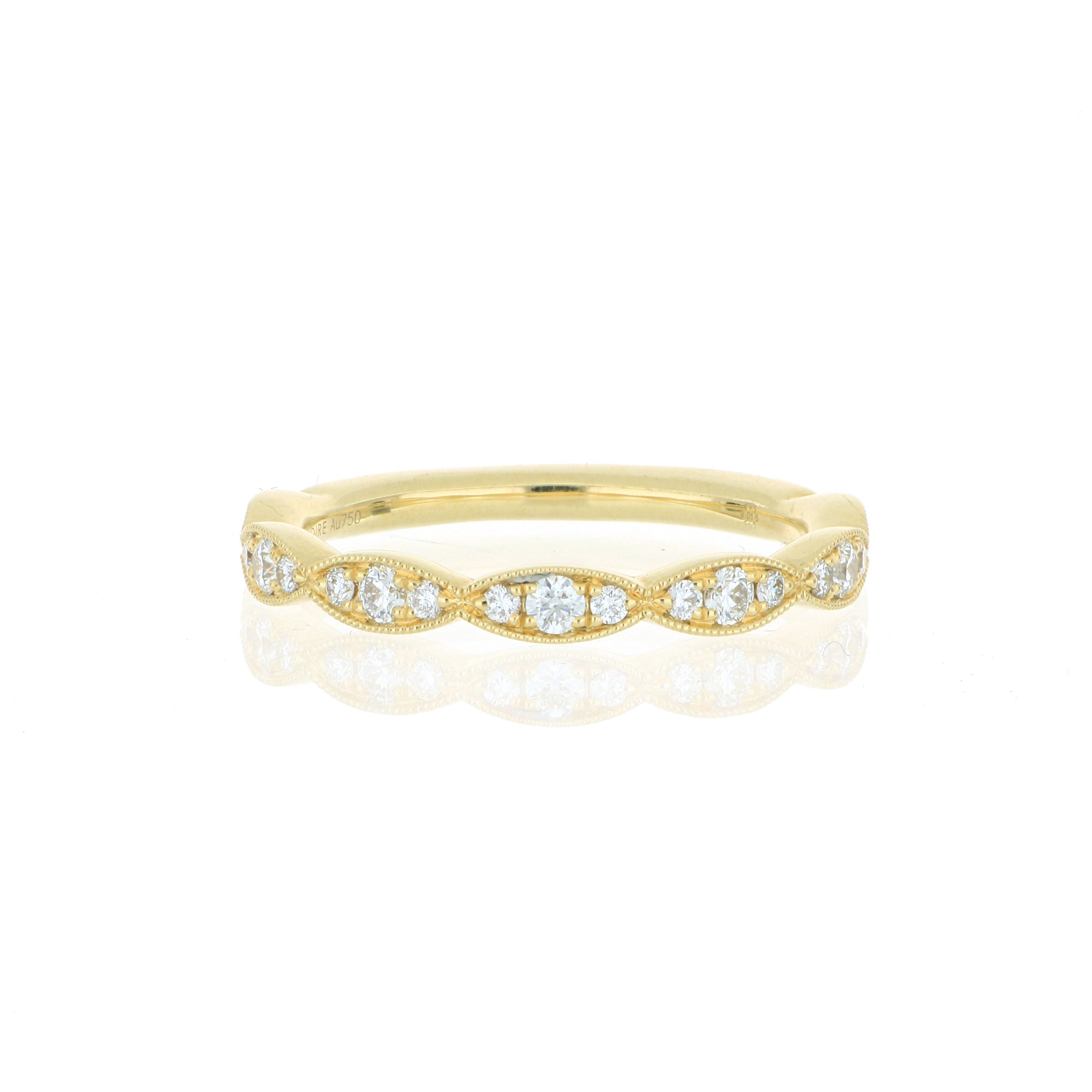 18k Yellow Gold Diamond Wedding Band