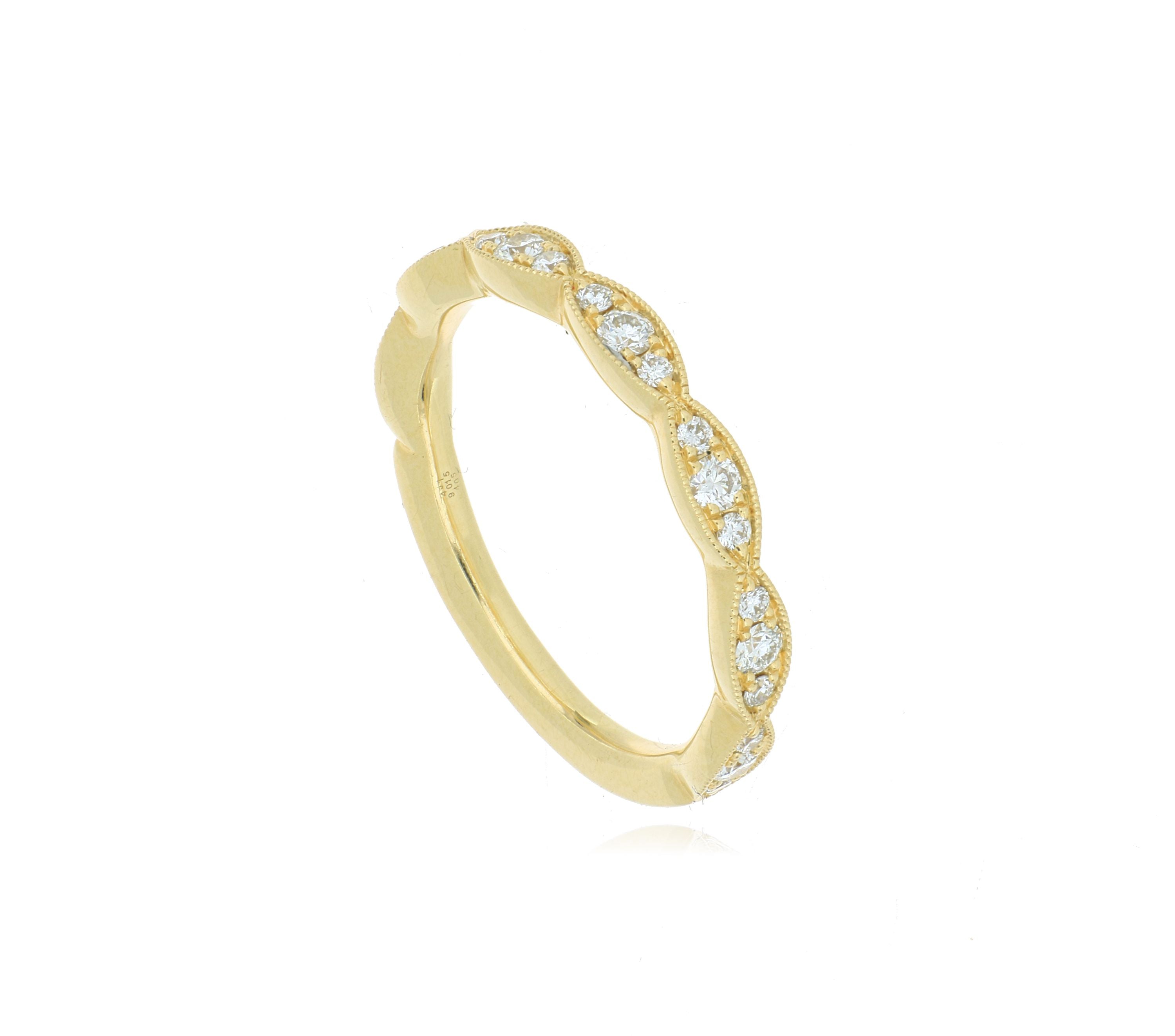 18k Yellow Gold Diamond Wedding Band