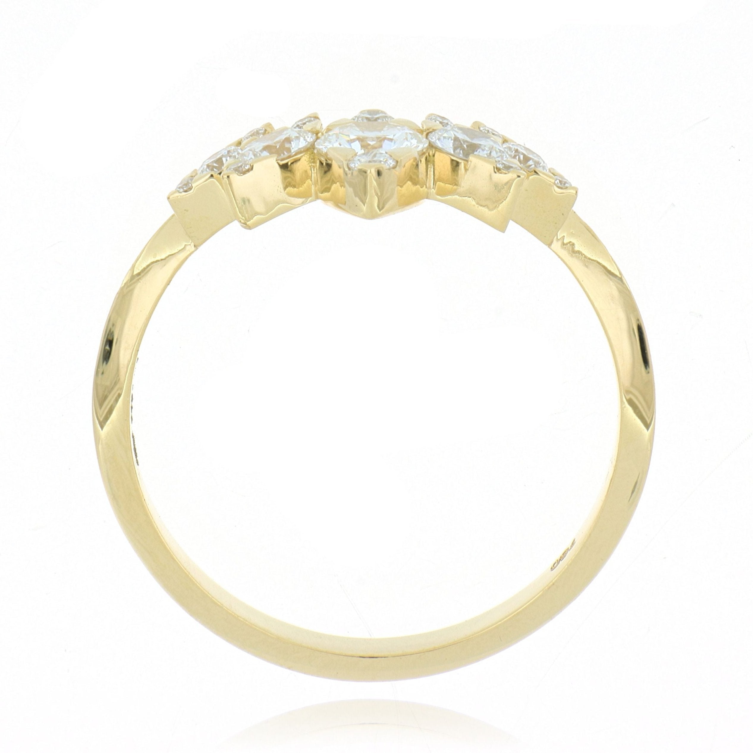 18k Yellow Gold Crown Style Diamond Wedding Band