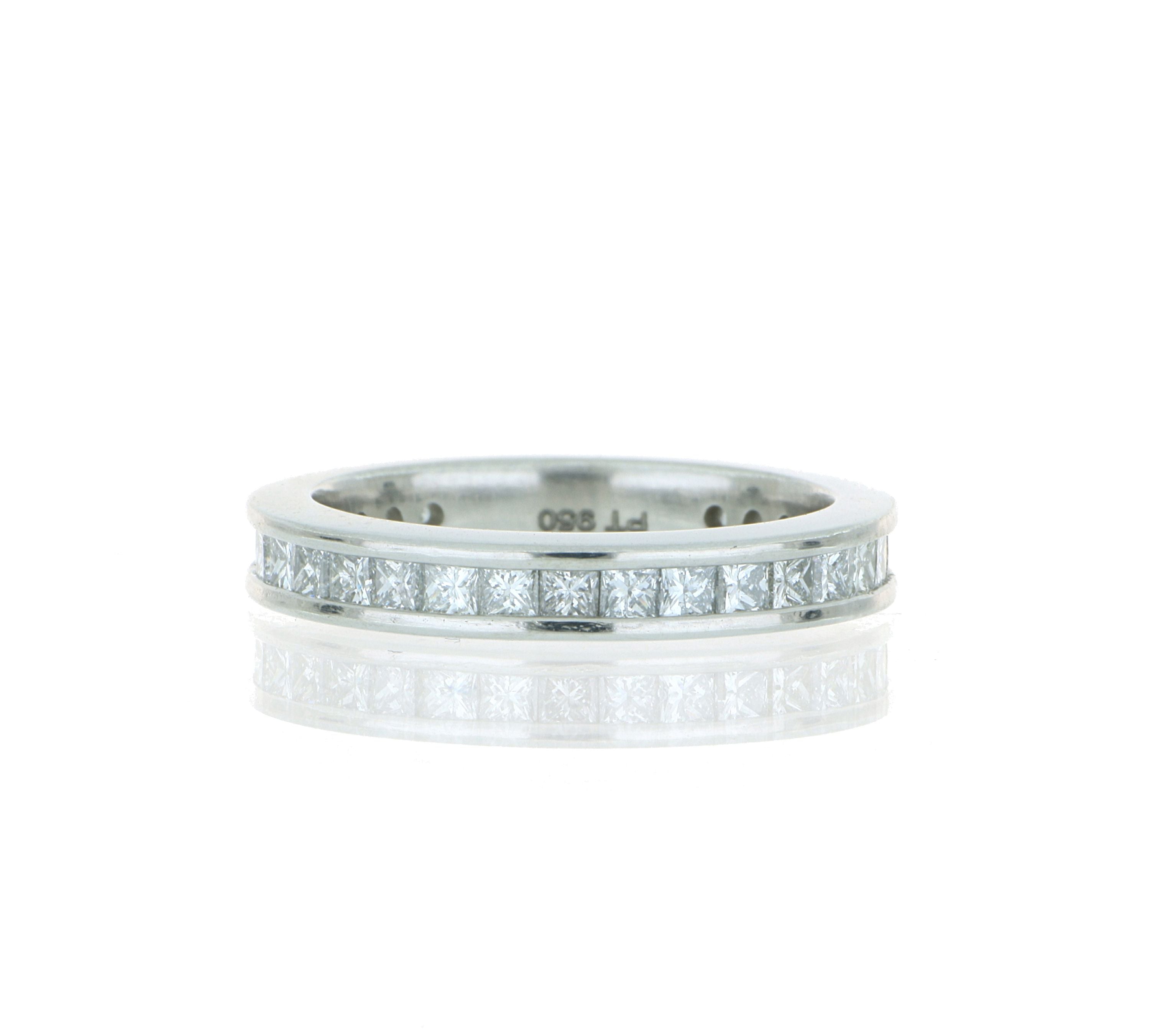 Platinum Channel Set Diamond Eternity Wedding Band