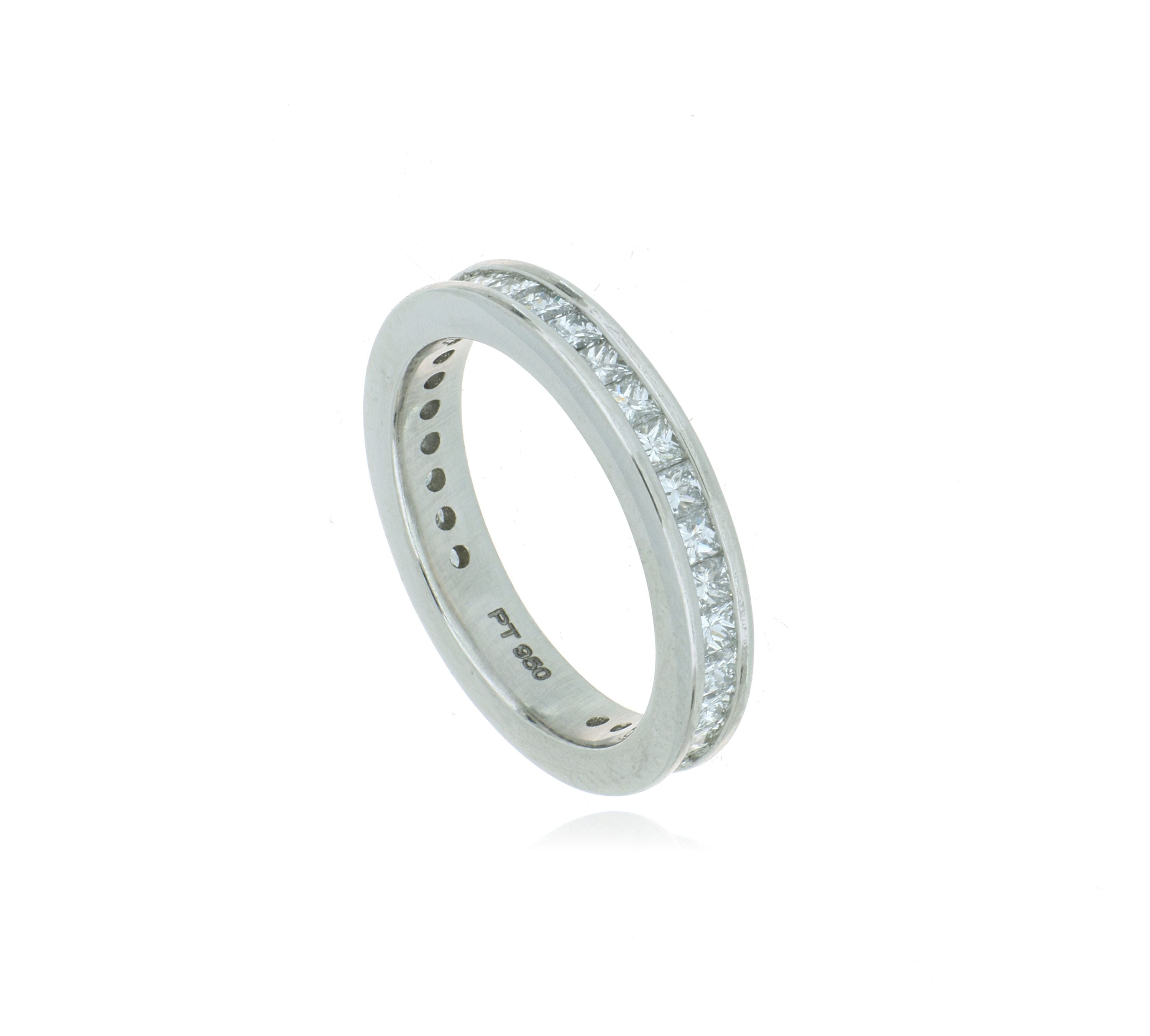 Platinum Channel Set Diamond Eternity Wedding Band