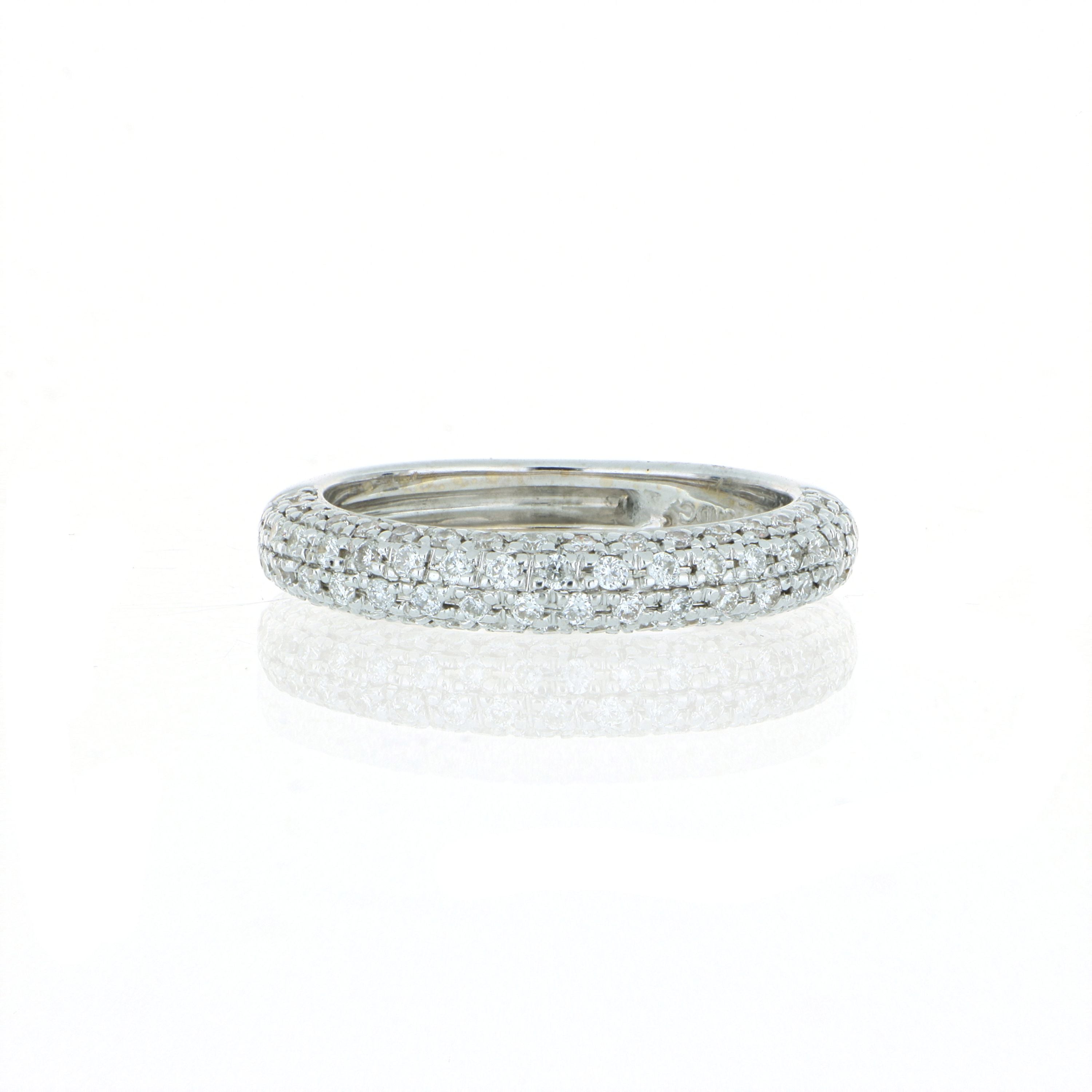 18k White Gold Pave Diamond Wedding Band