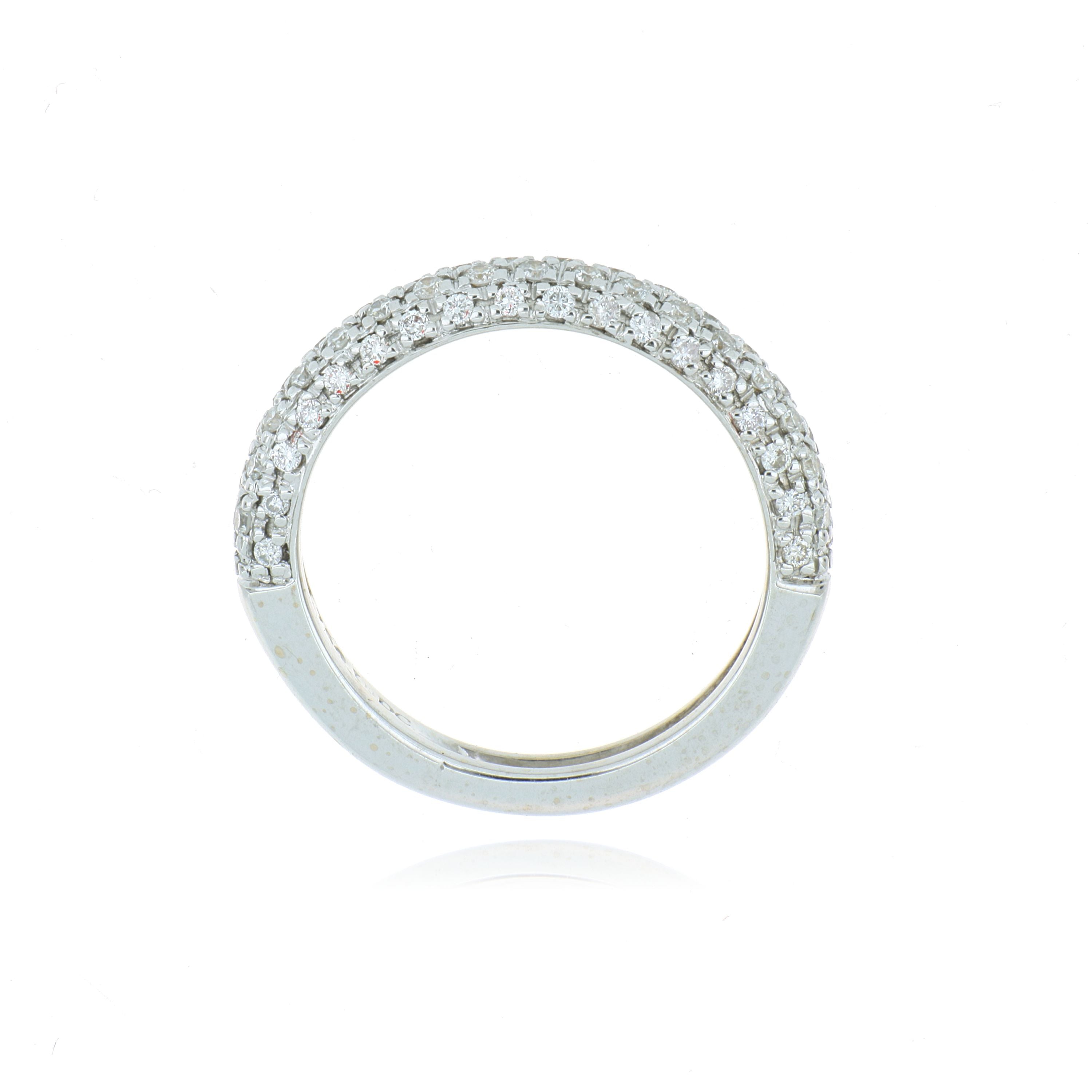 18k White Gold Pave Diamond Wedding Band