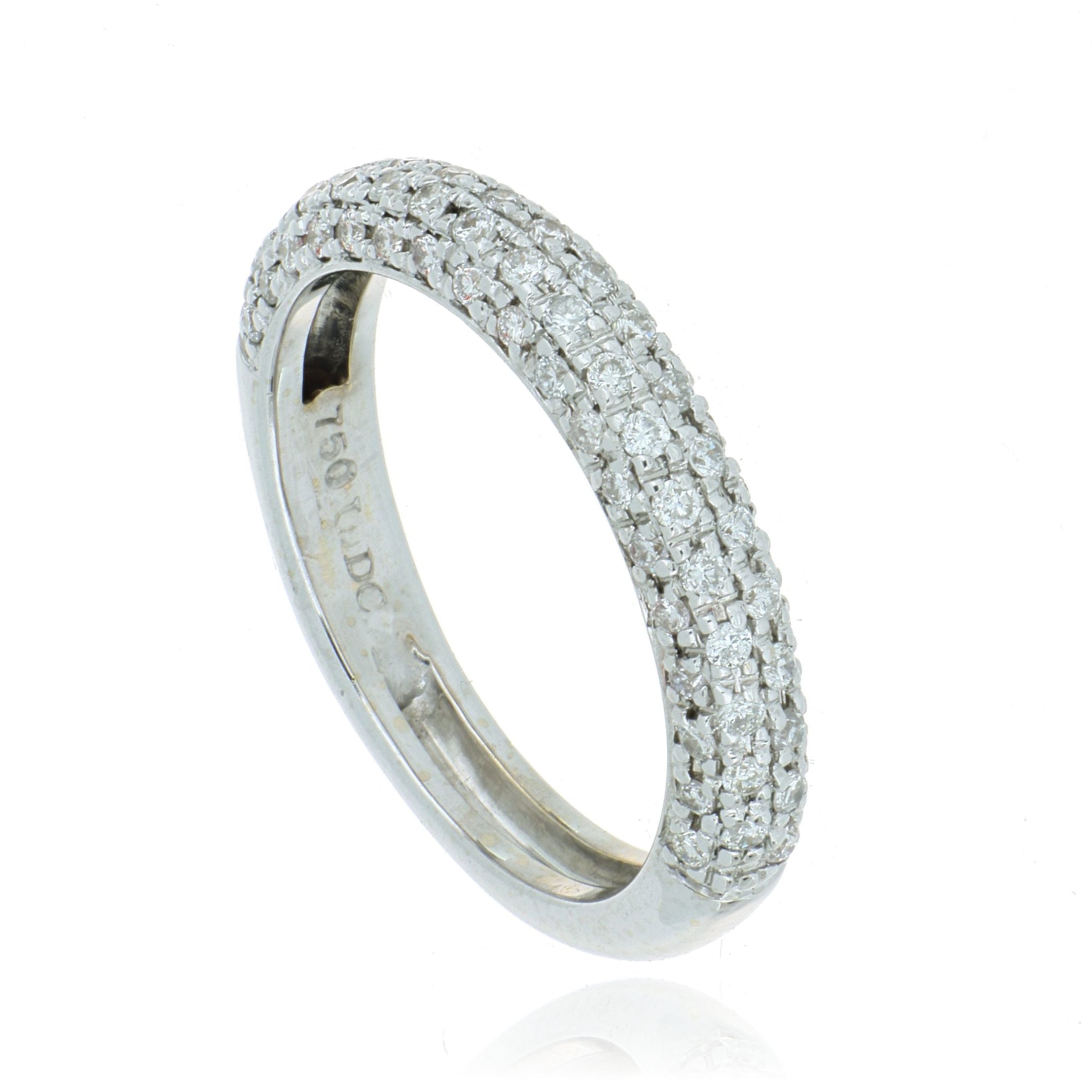 18k White Gold Pave Diamond Wedding Band