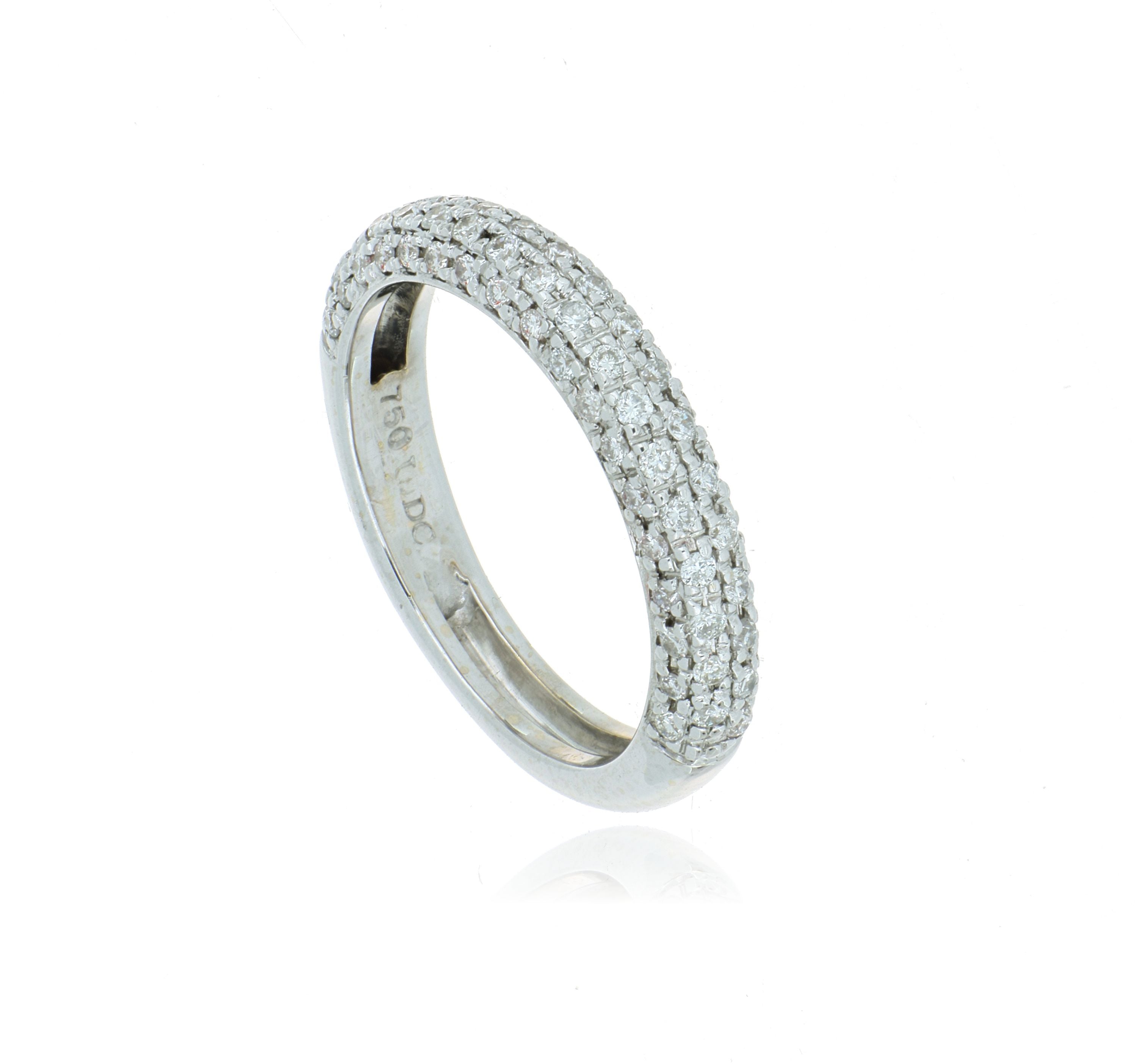 18k White Gold Pave Diamond Wedding Band