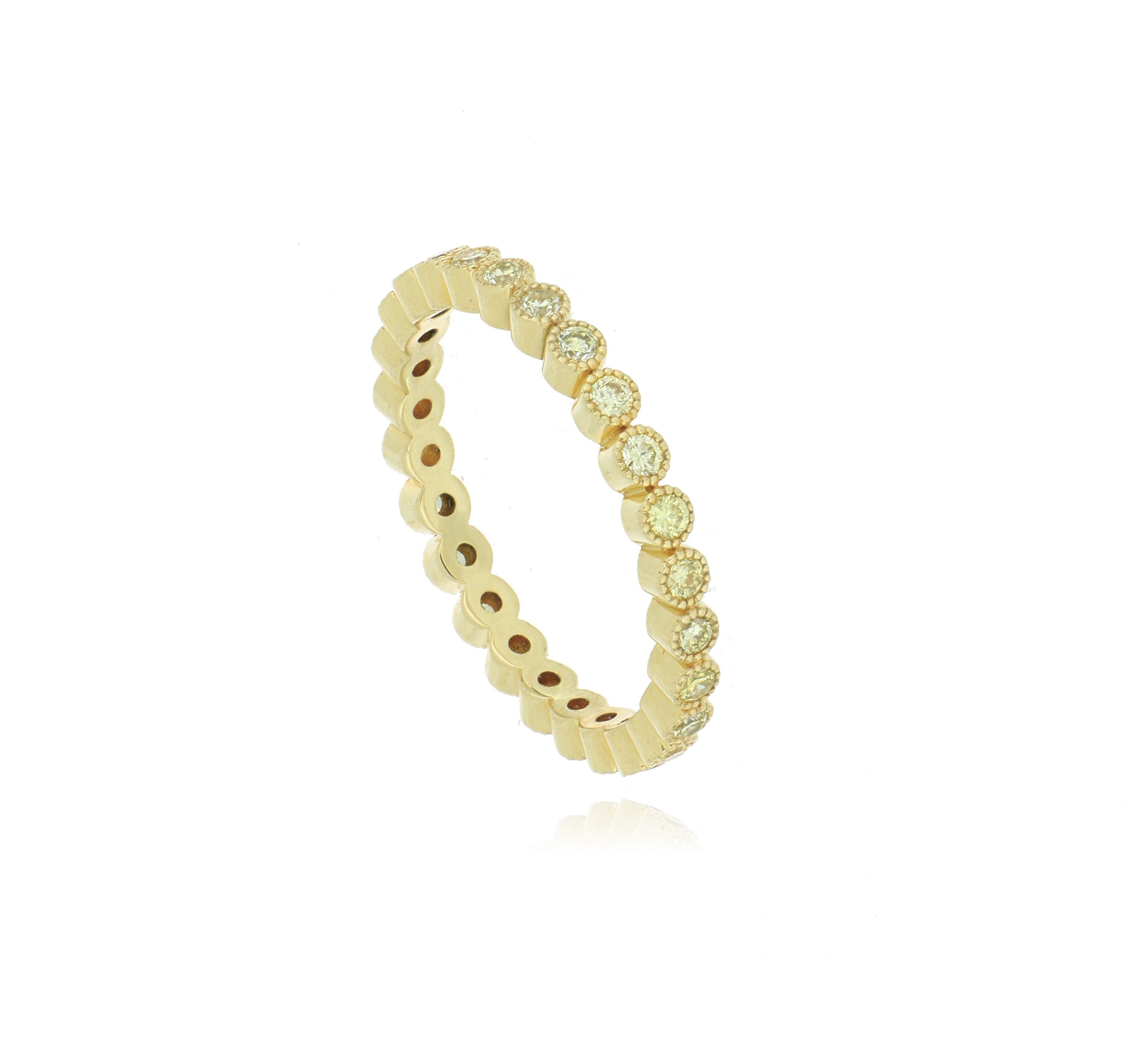 18k Yellow Gold Fancy Yellow Diamond Eternity Wedding Band