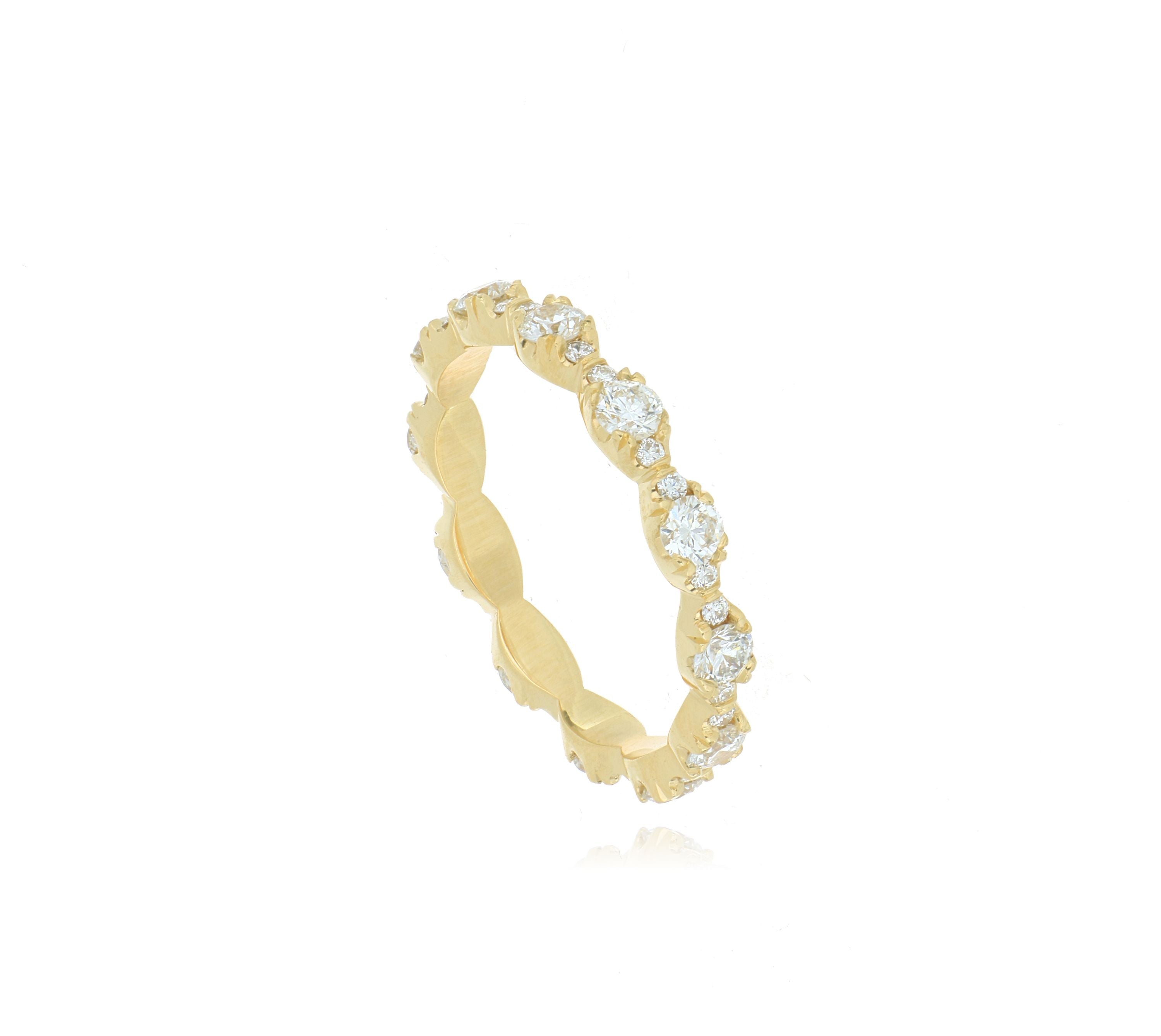 18k Yellow Gold Diamond Eternity Wedding Band