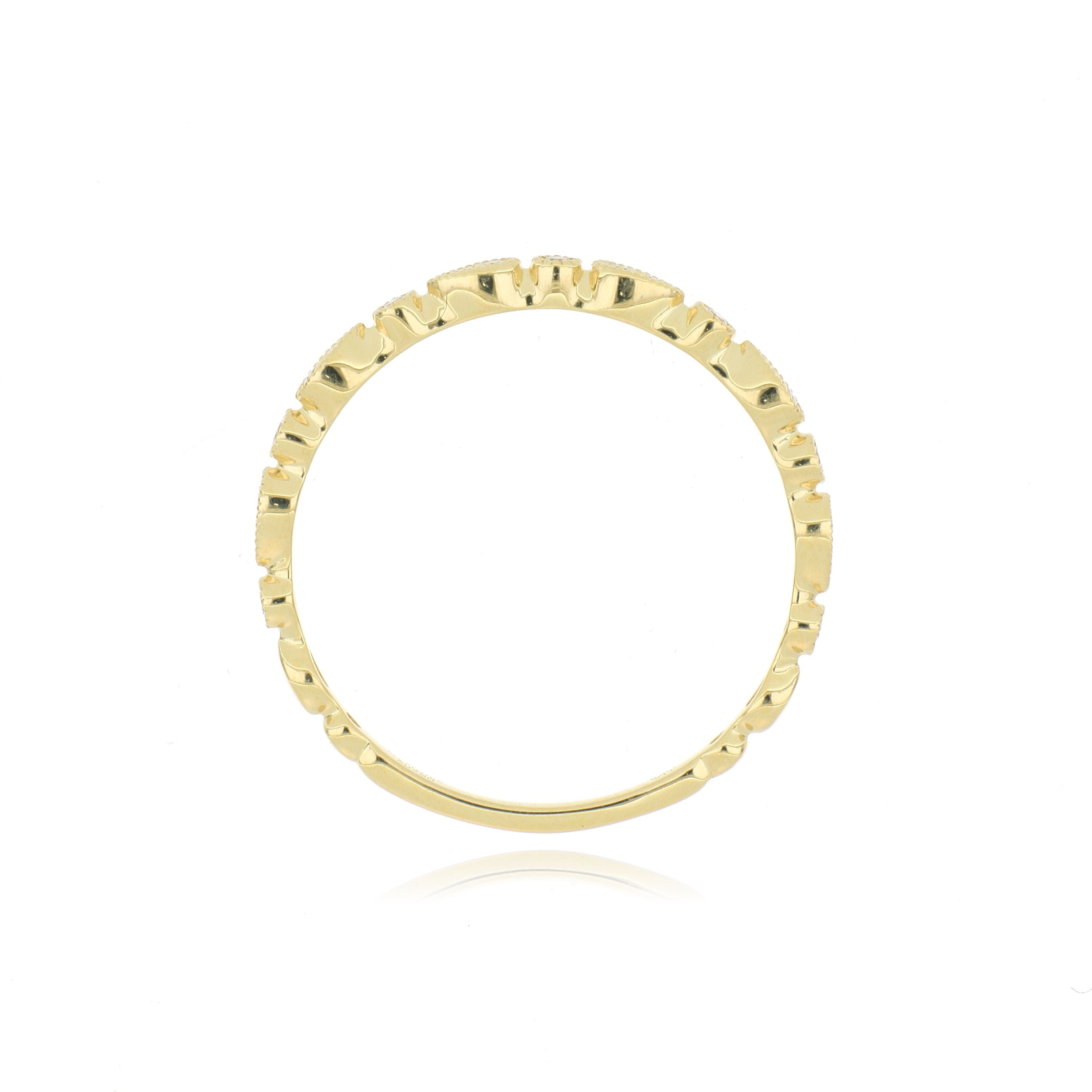 18k Yellow Gold Diamond Stackable Wedding Band