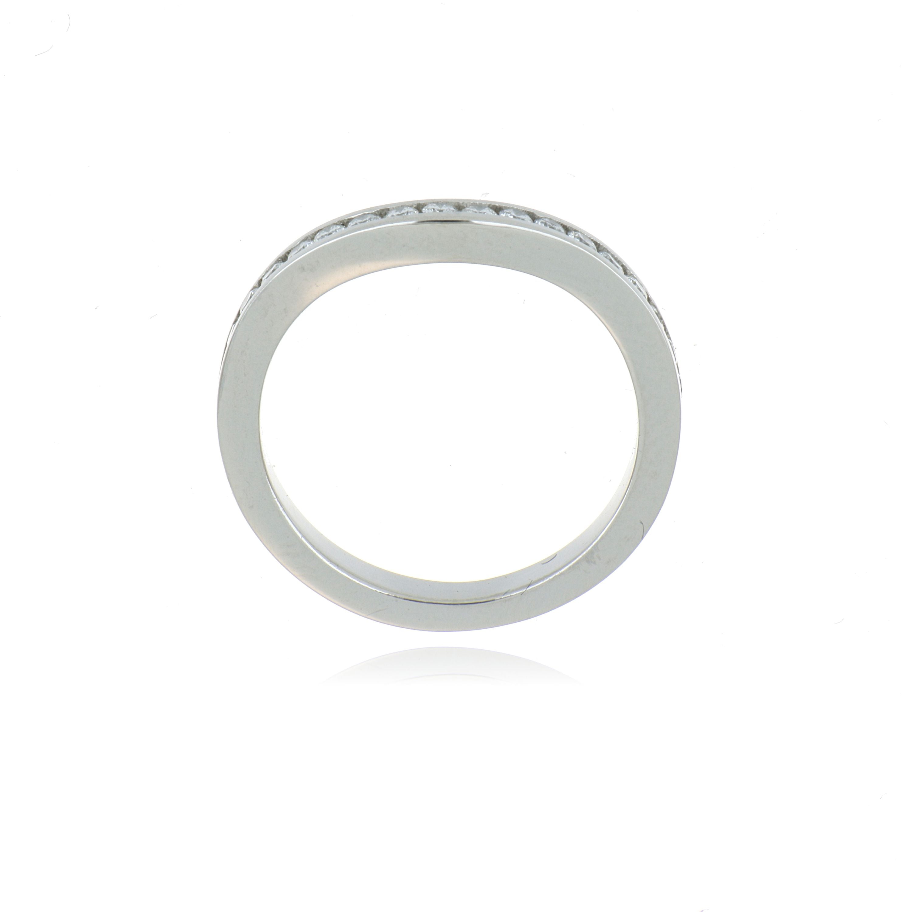 Platinum Diamond Curved Wedding Band