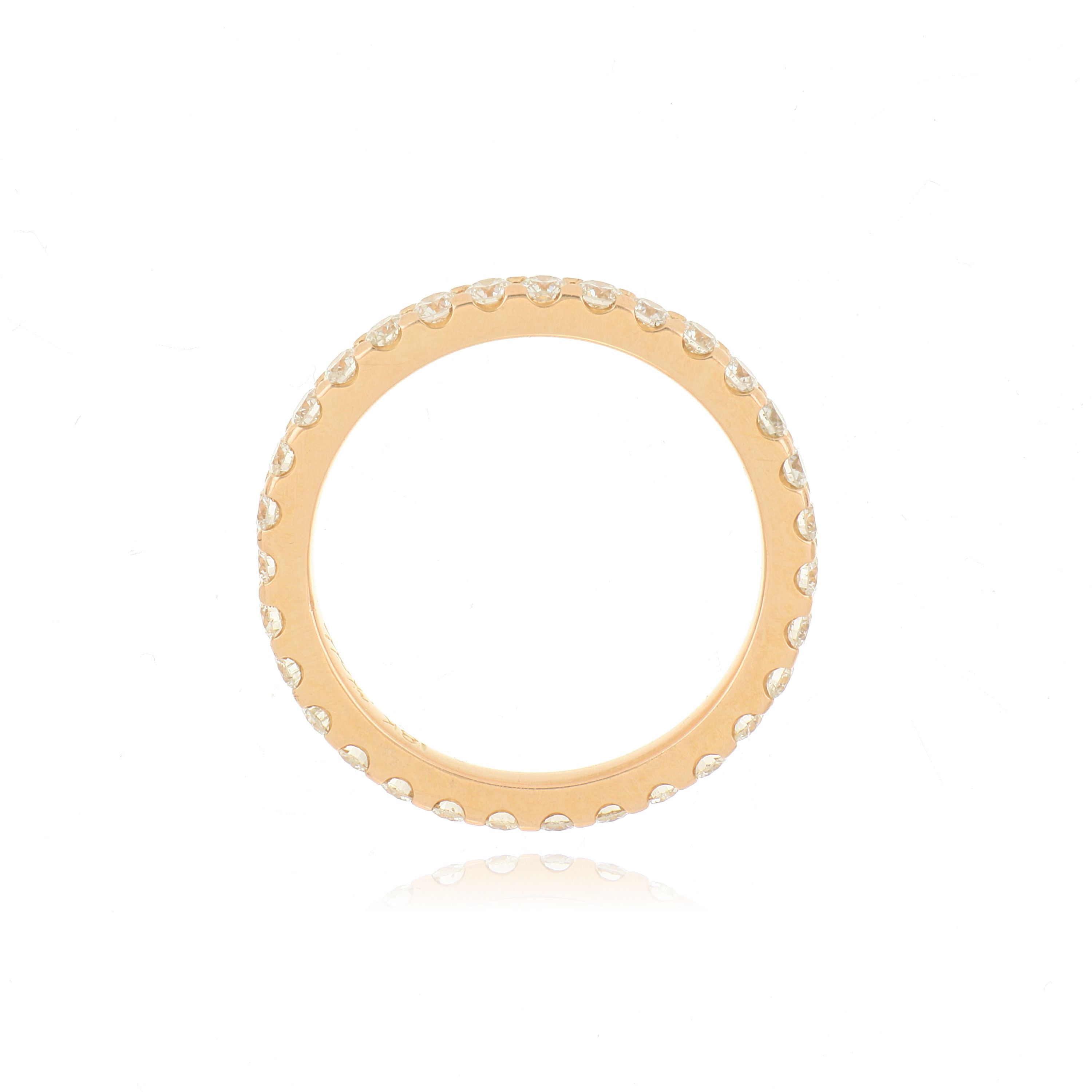 18k Rose Gold Diamond Eternity Wedding Band