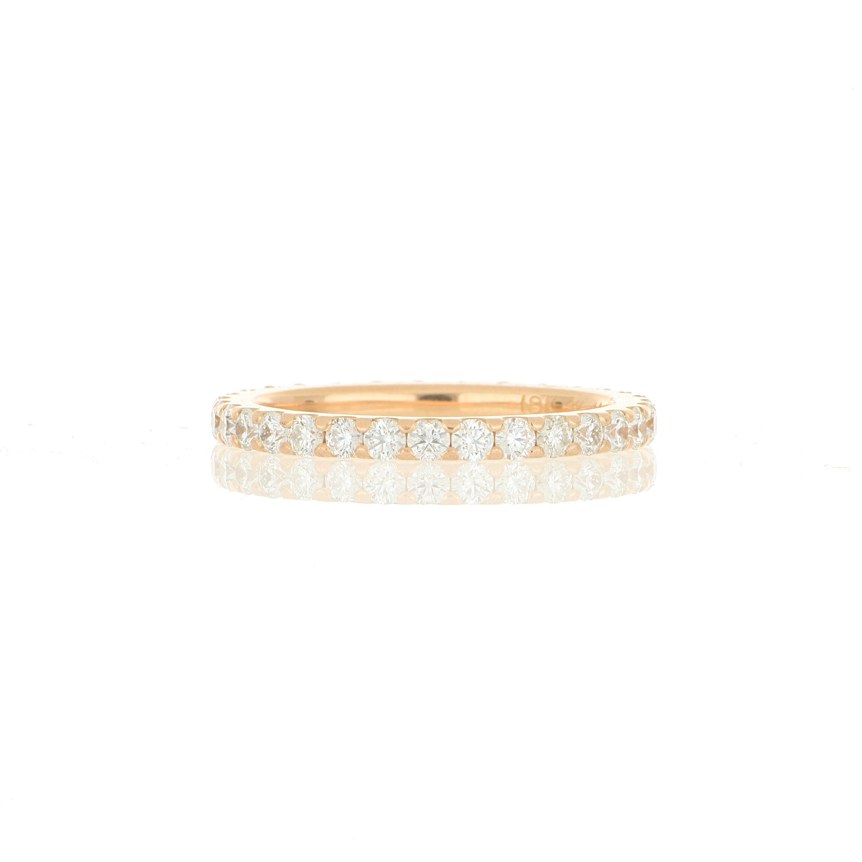 18k Rose Gold Diamond Eternity Wedding Band