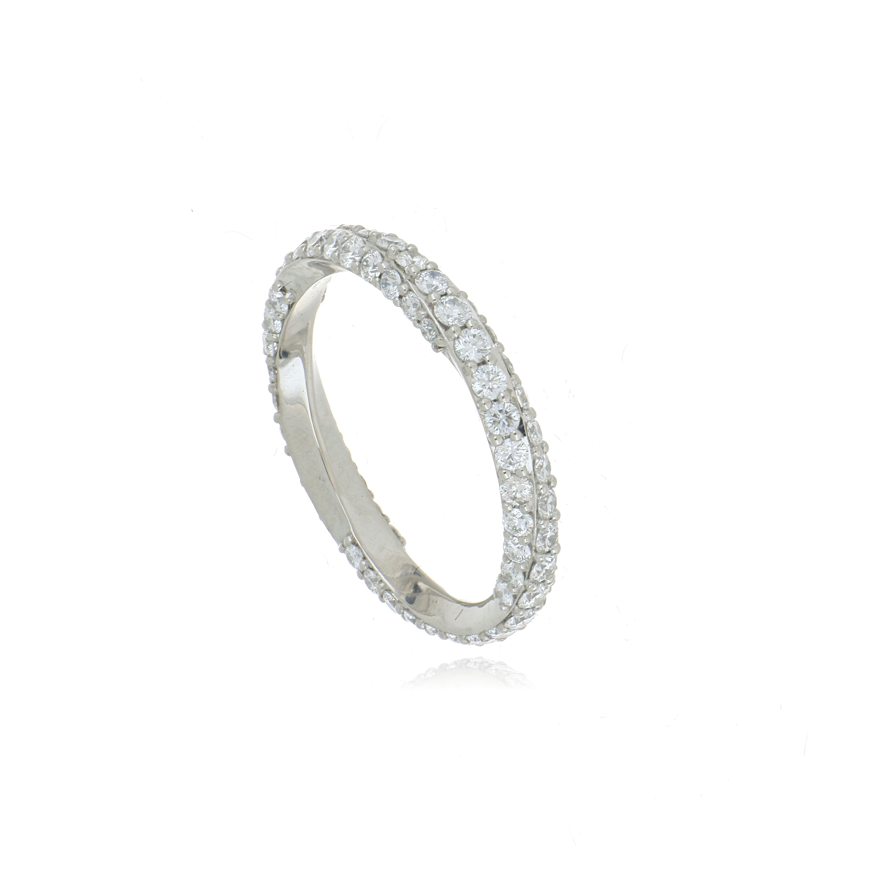 Platinum Diamond Mobius Wedding Band