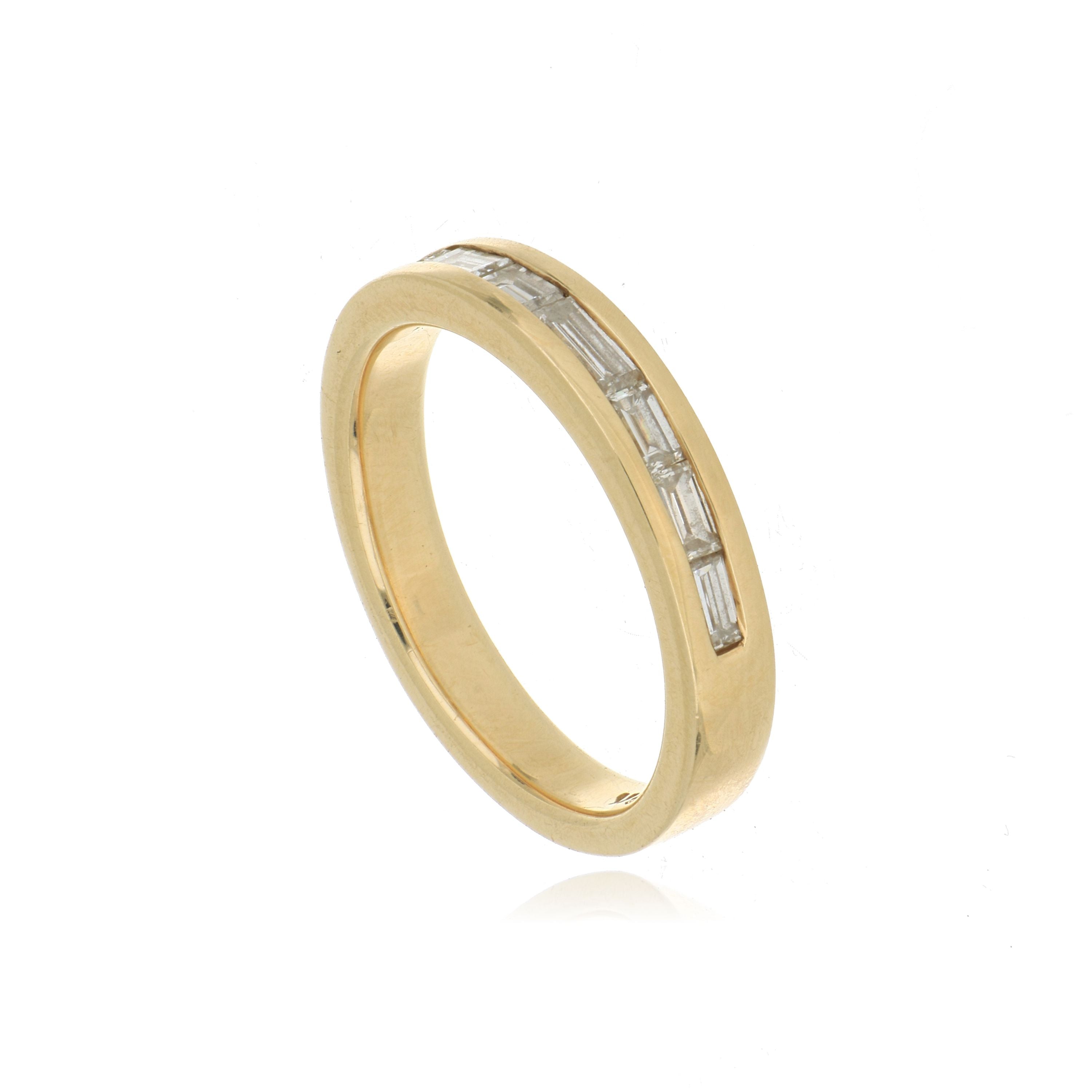 14k Yellow Gold Channel Set Diamond Wedding Band
