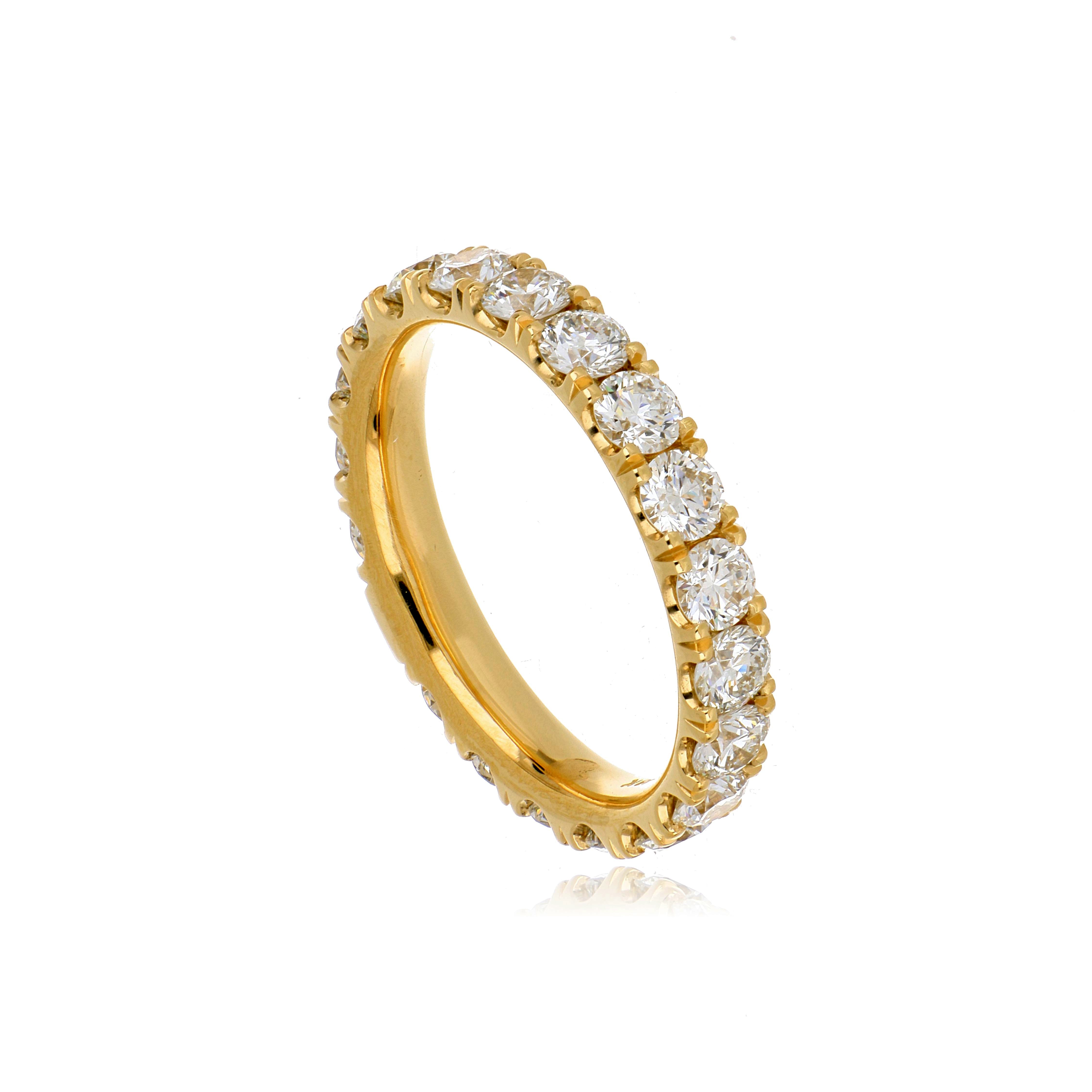 18k Yellow Gold Diamond Wedding Band - Charles Koll Jewelers