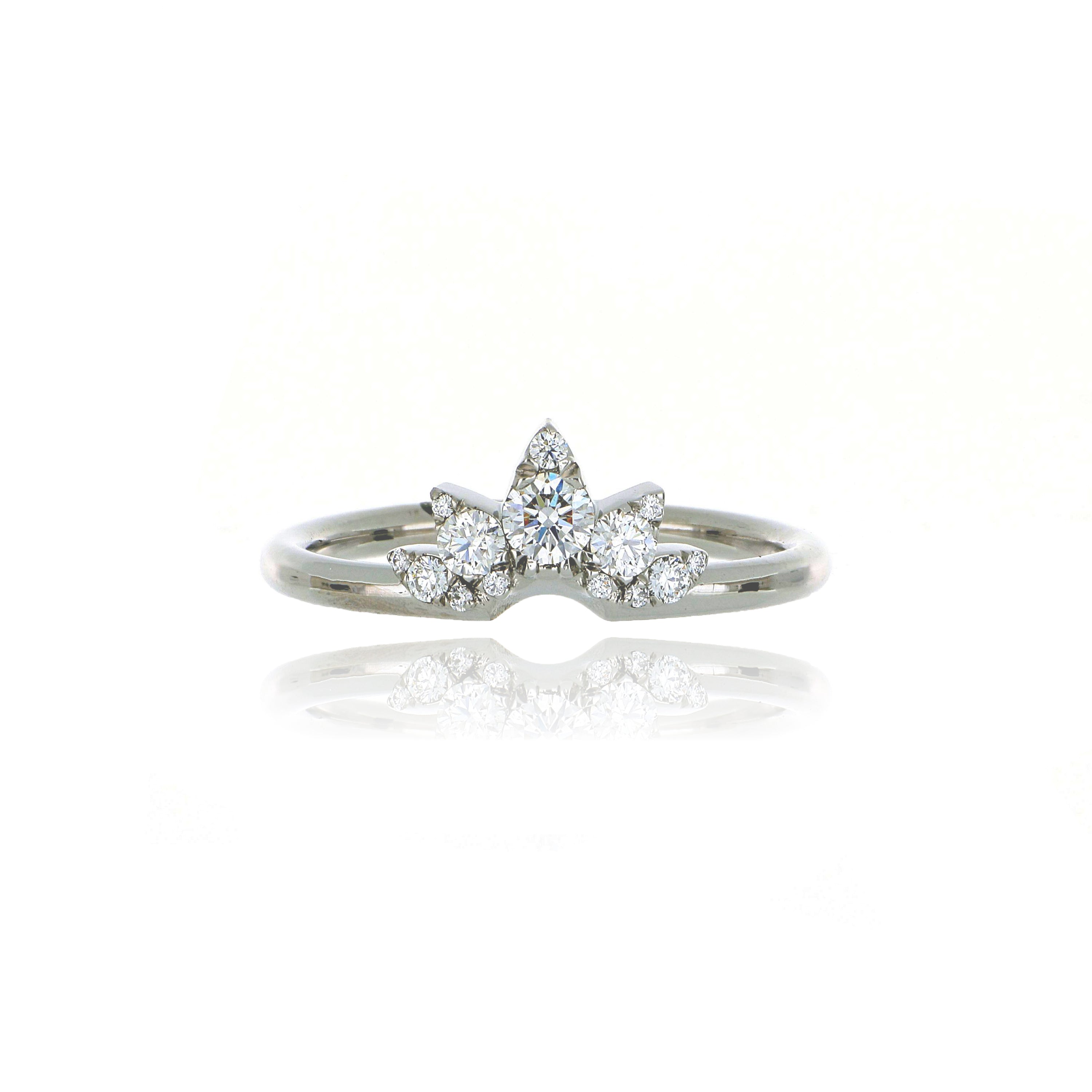 Platinum Diamond Crown Wedding Band - Charles Koll Jewelers