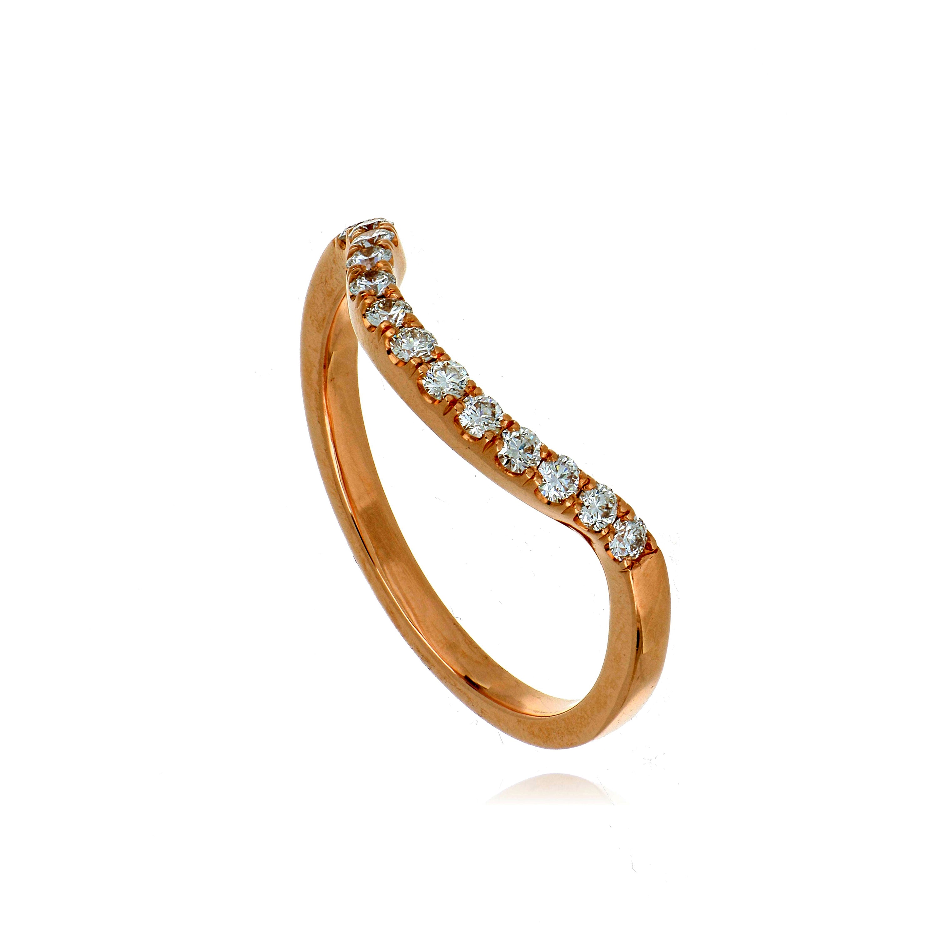 14k Rose Gold Diamond Shadow Band