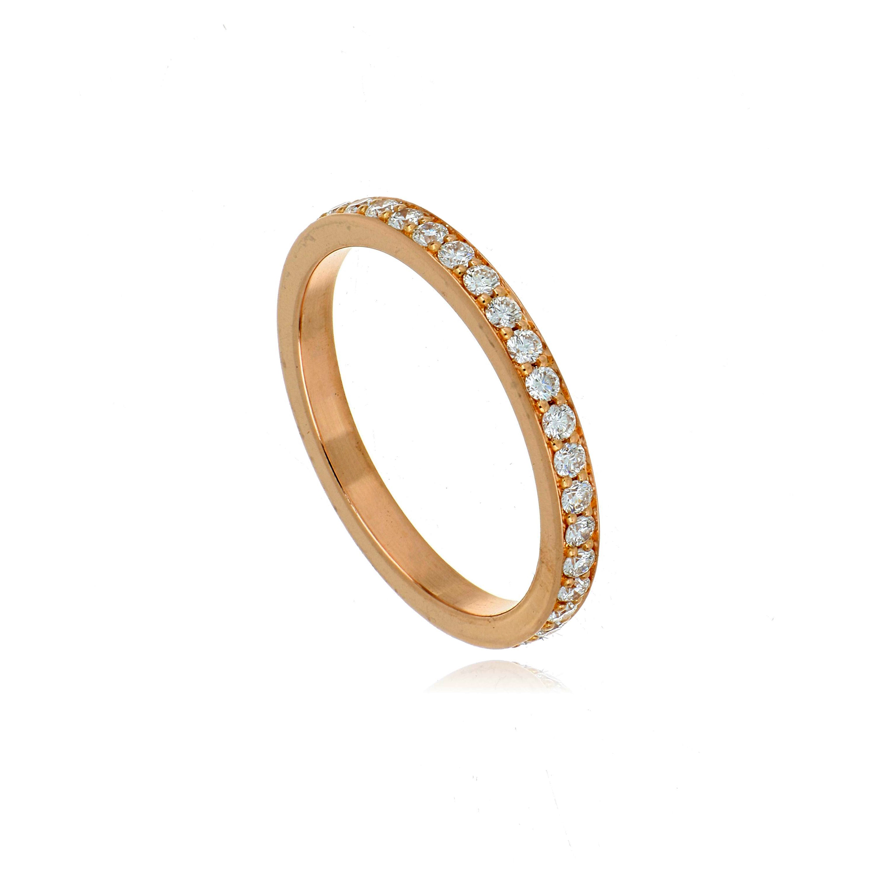 18k Rose Gold Diamond Eternity Wedding Band