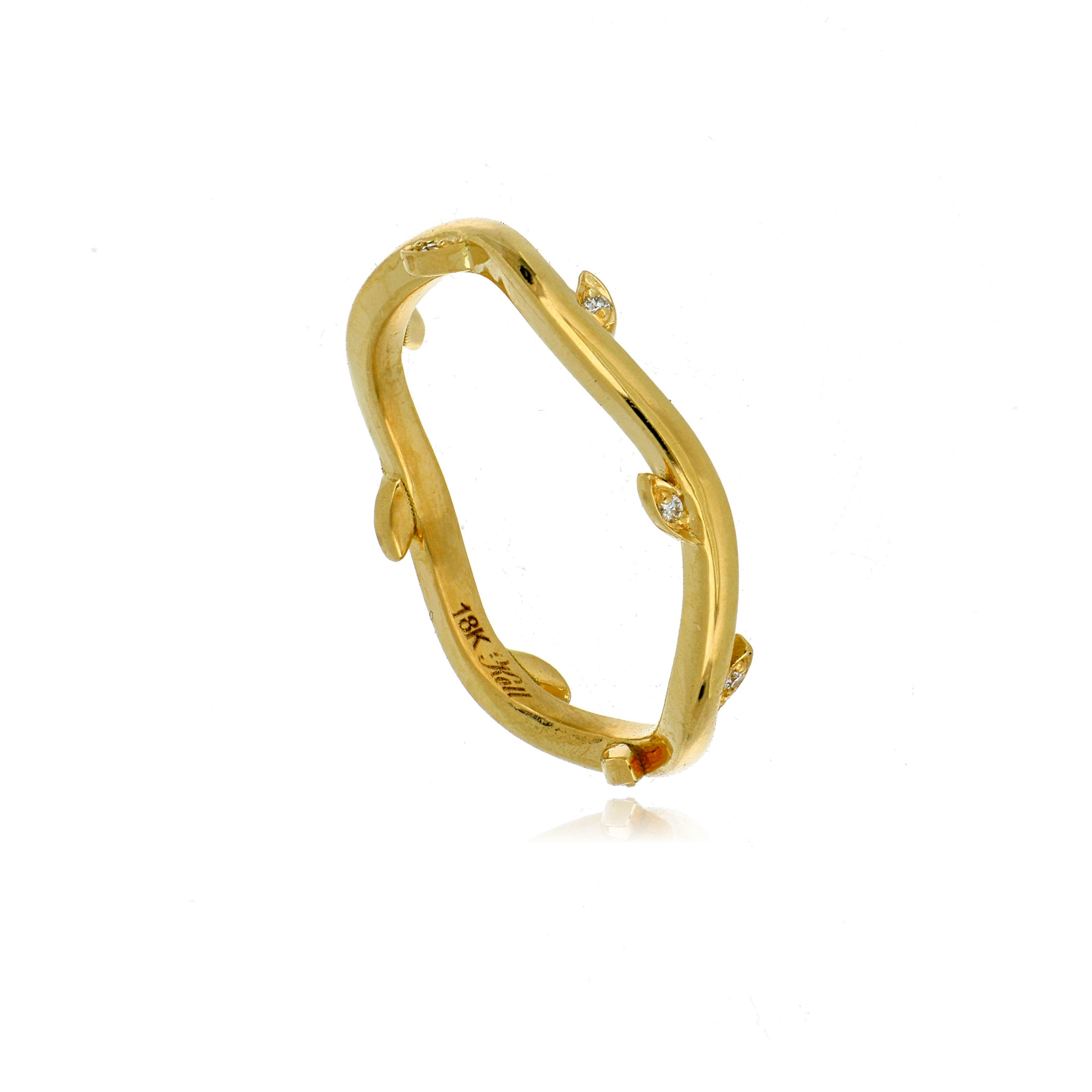 18k Yellow Gold Diamond Vine Ring