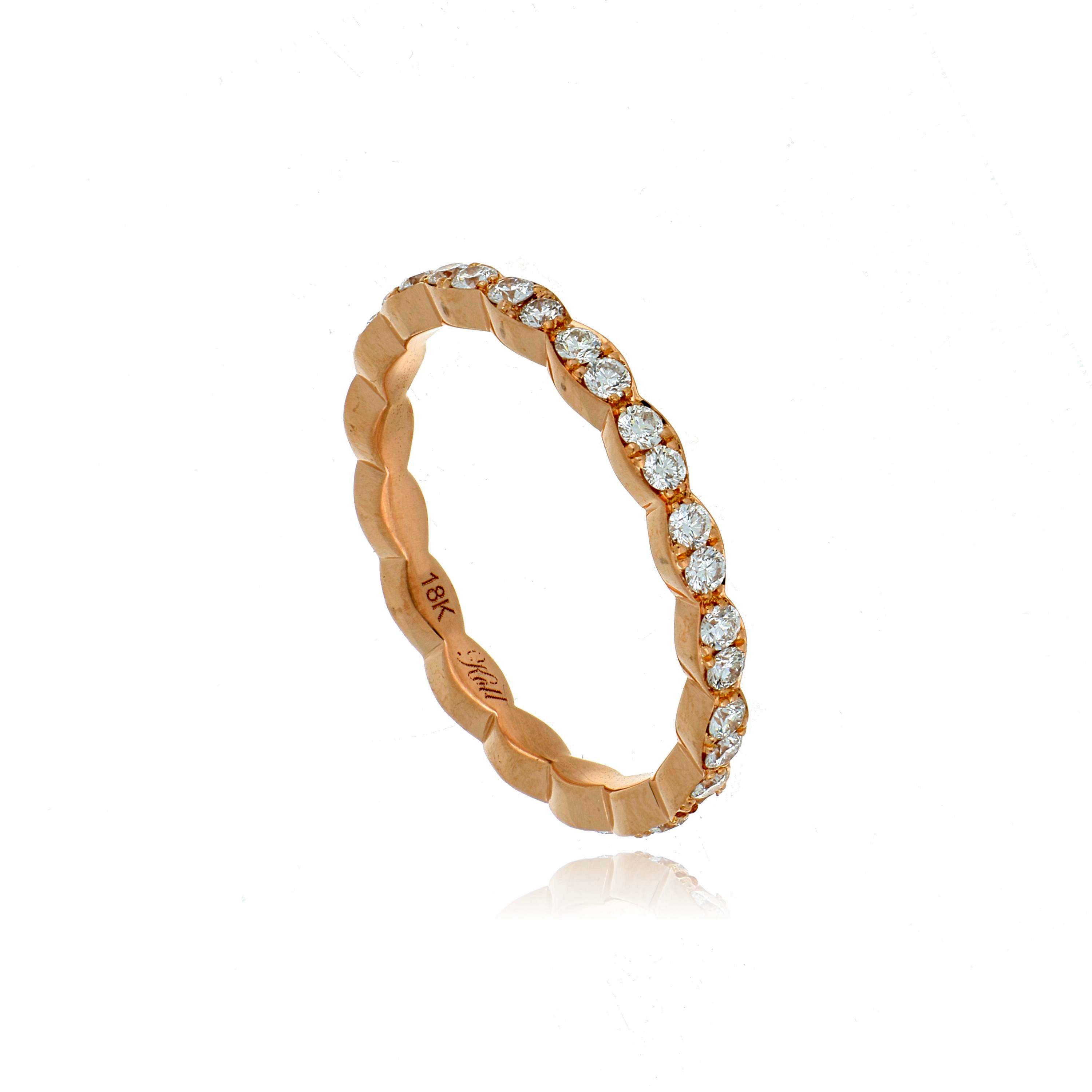 18k Rose Gold Diamond Eternity Wedding Band