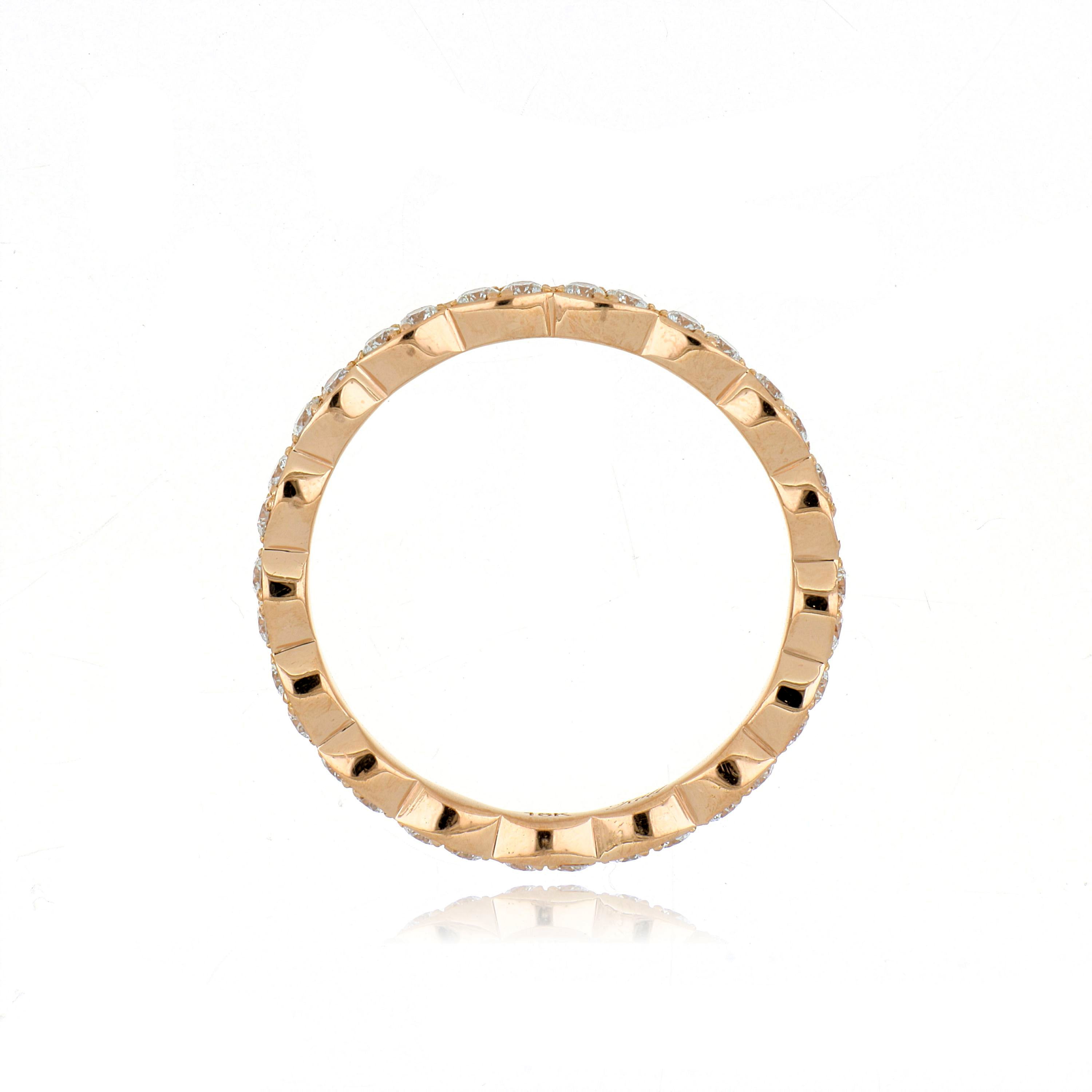 18k Rose Gold Diamond Eternity Wedding Band