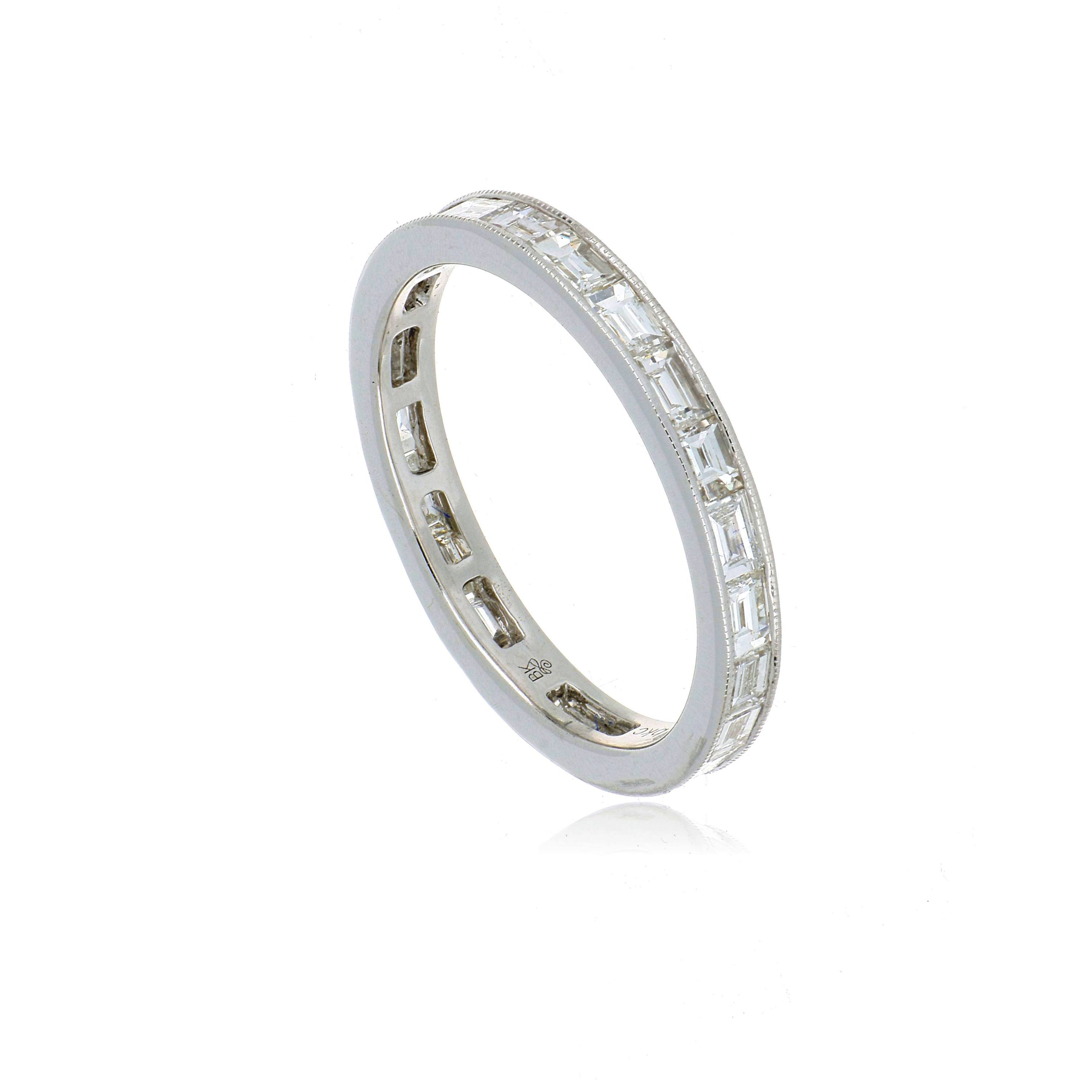 18k White Gold Diamond Wedding Band - Charles Koll Jewelers