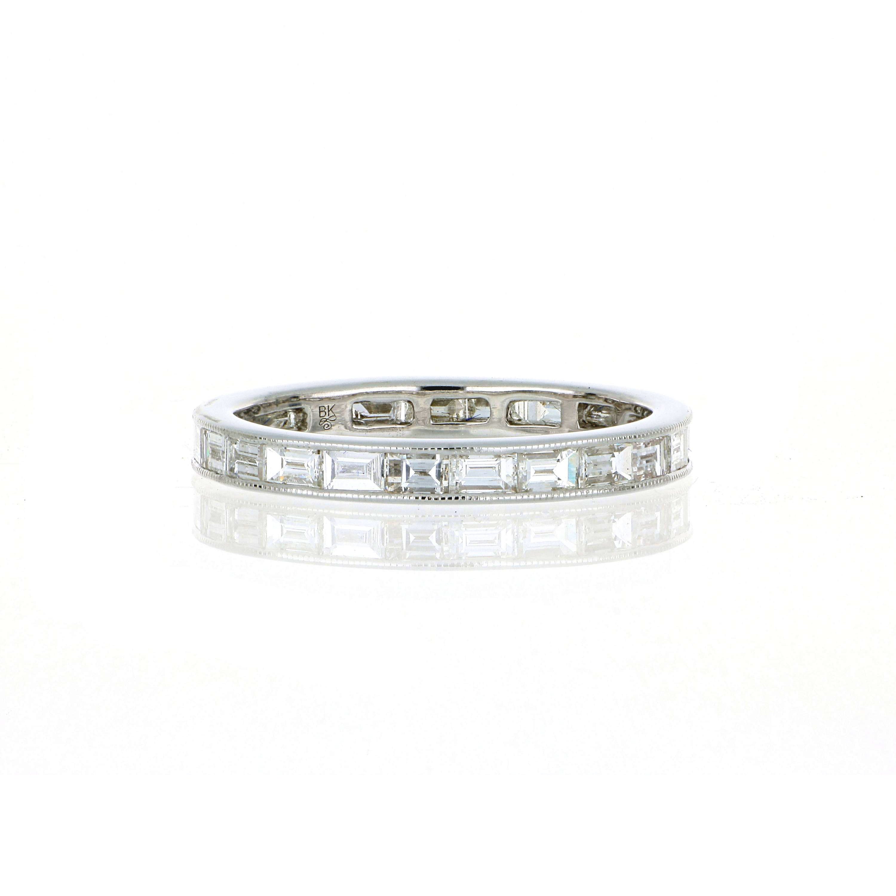 18k White Gold Diamond Wedding Band - Charles Koll Jewelers