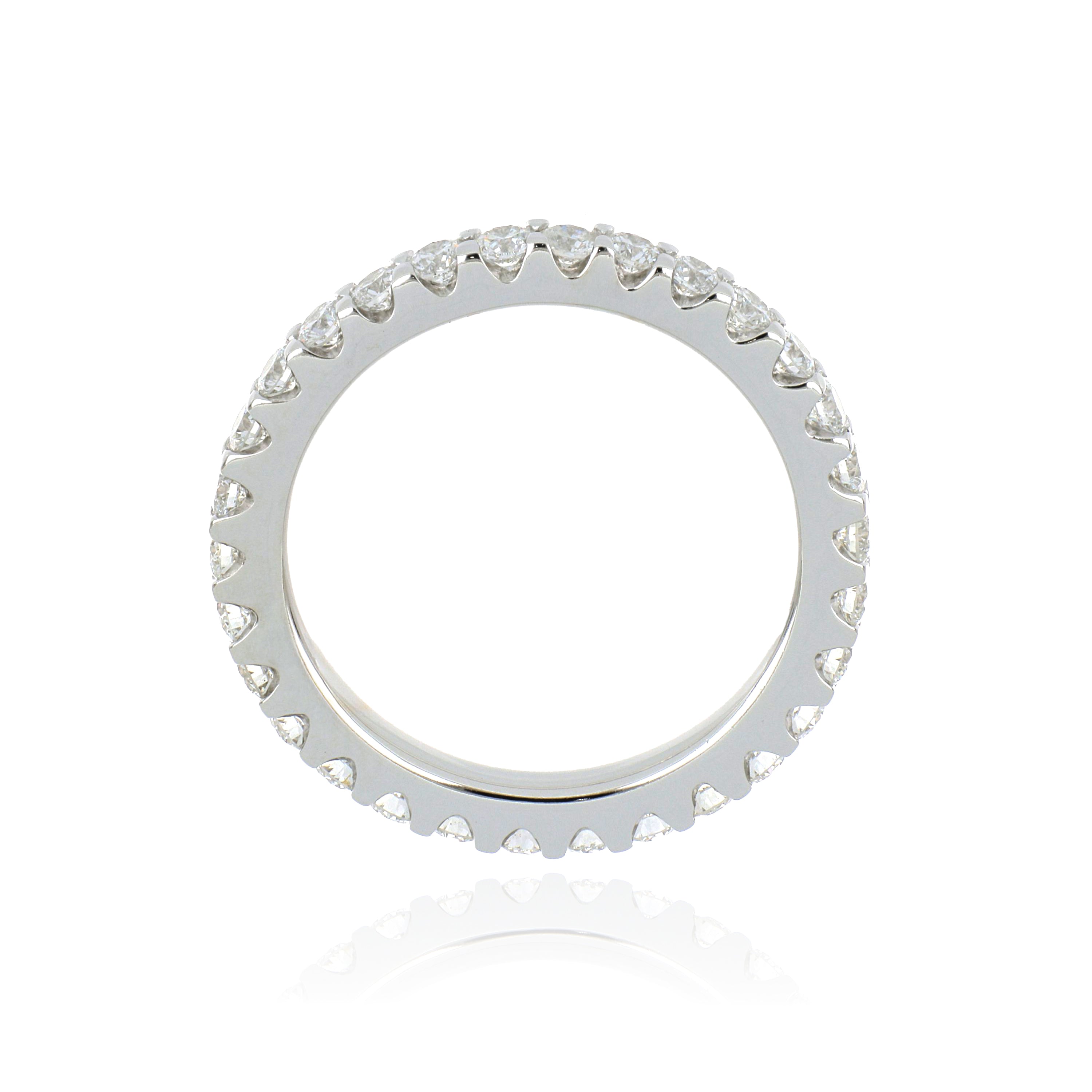 18k White Gold Diamond Eternity Wedding Band - Charles Koll Jewelers