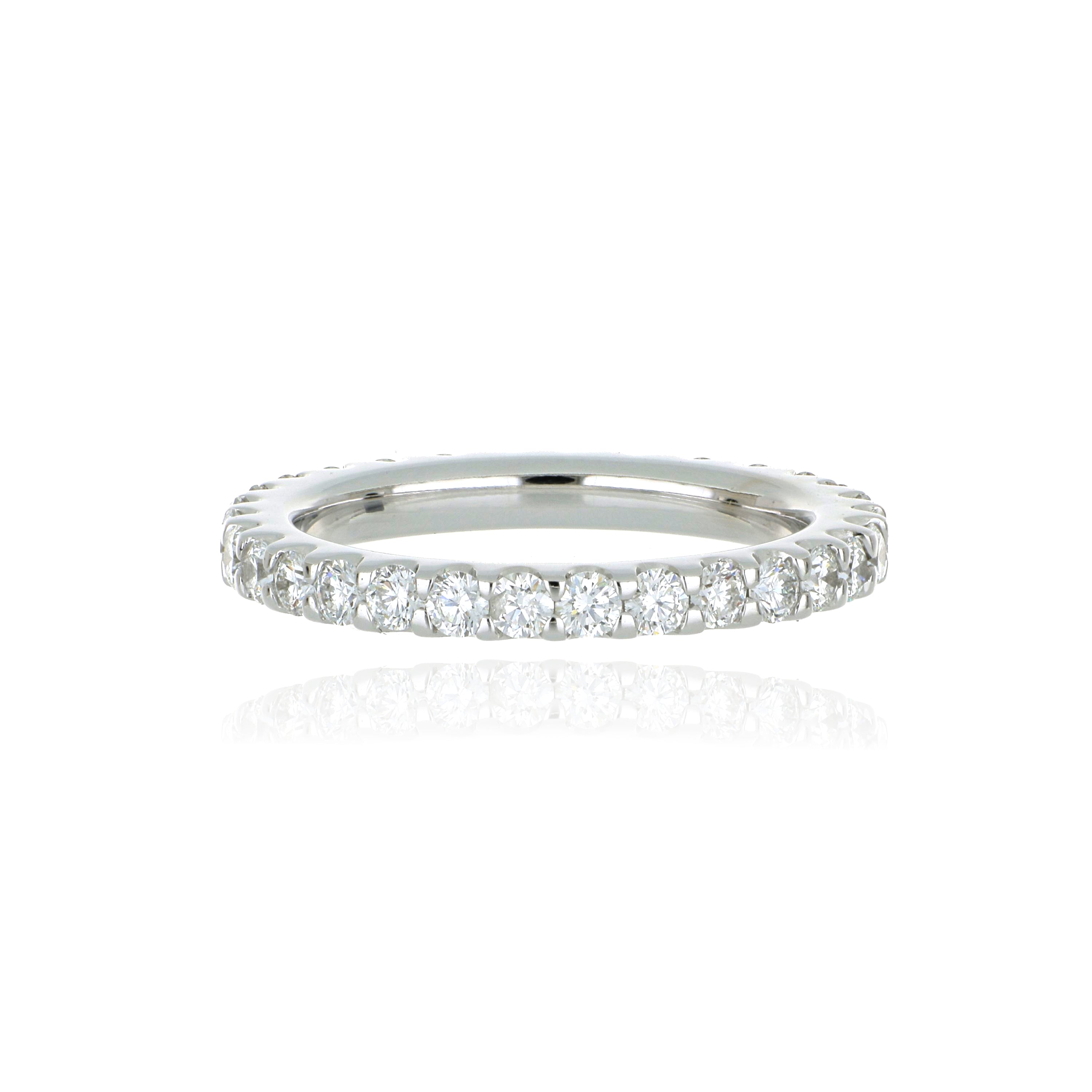 18k White Gold Diamond Eternity Wedding Band - Charles Koll Jewelers