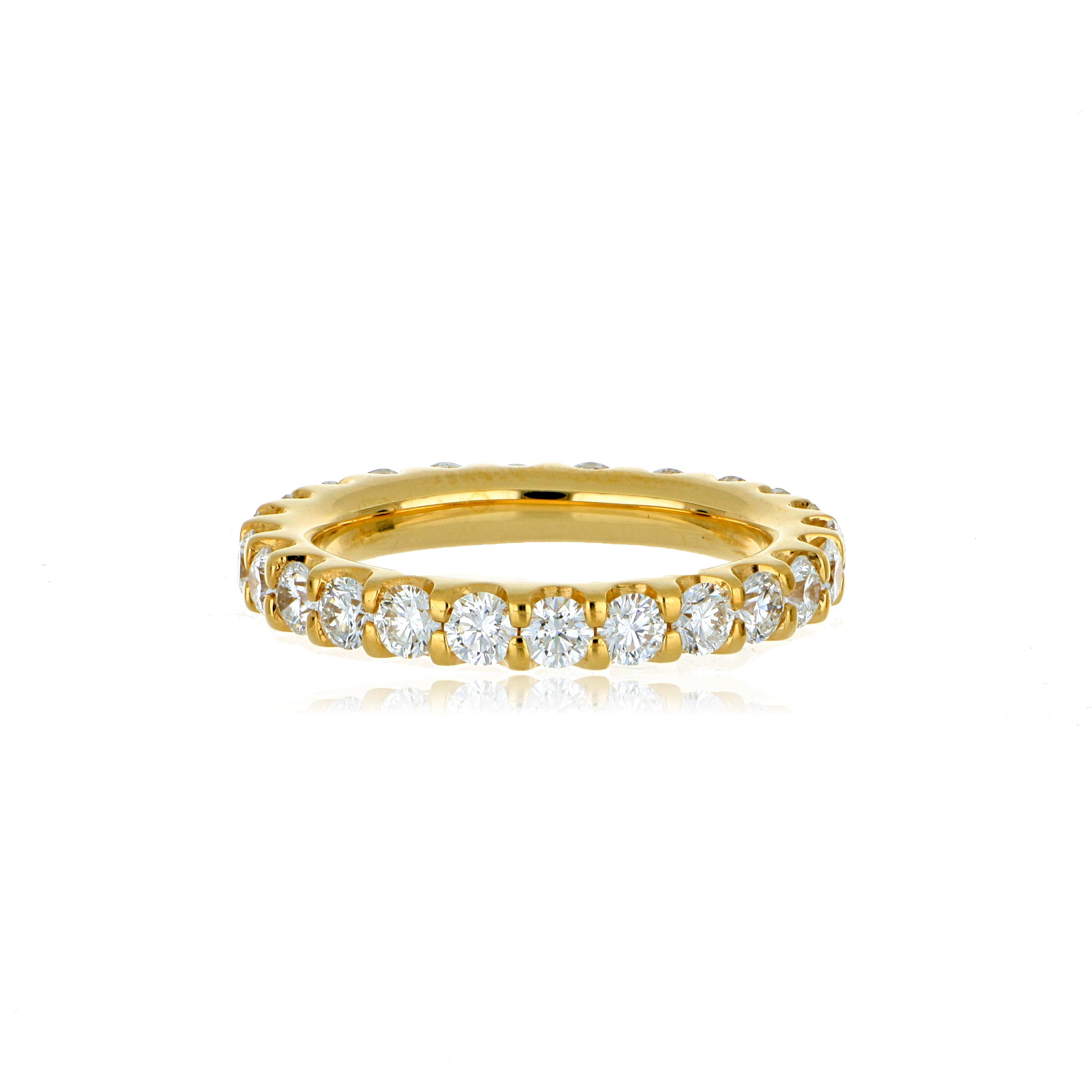 18k Yellow Gold Diamond Eternity Wedding Band - Charles Koll Jewelers
