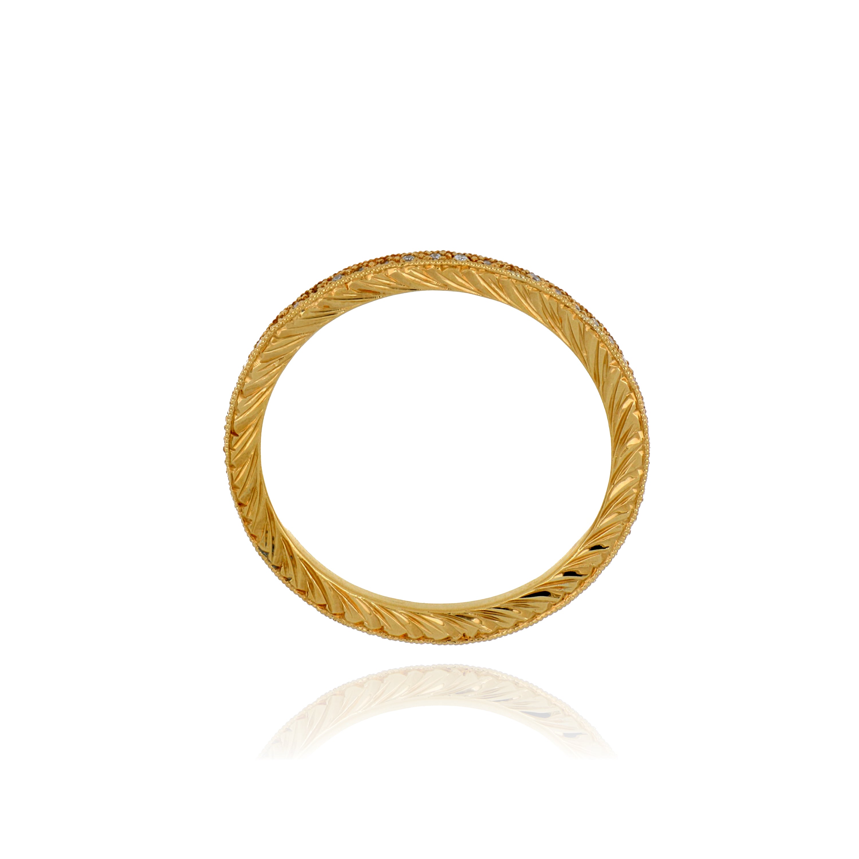 18k Yellow Gold Diamond Wedding Band - Charles Koll Jewelers