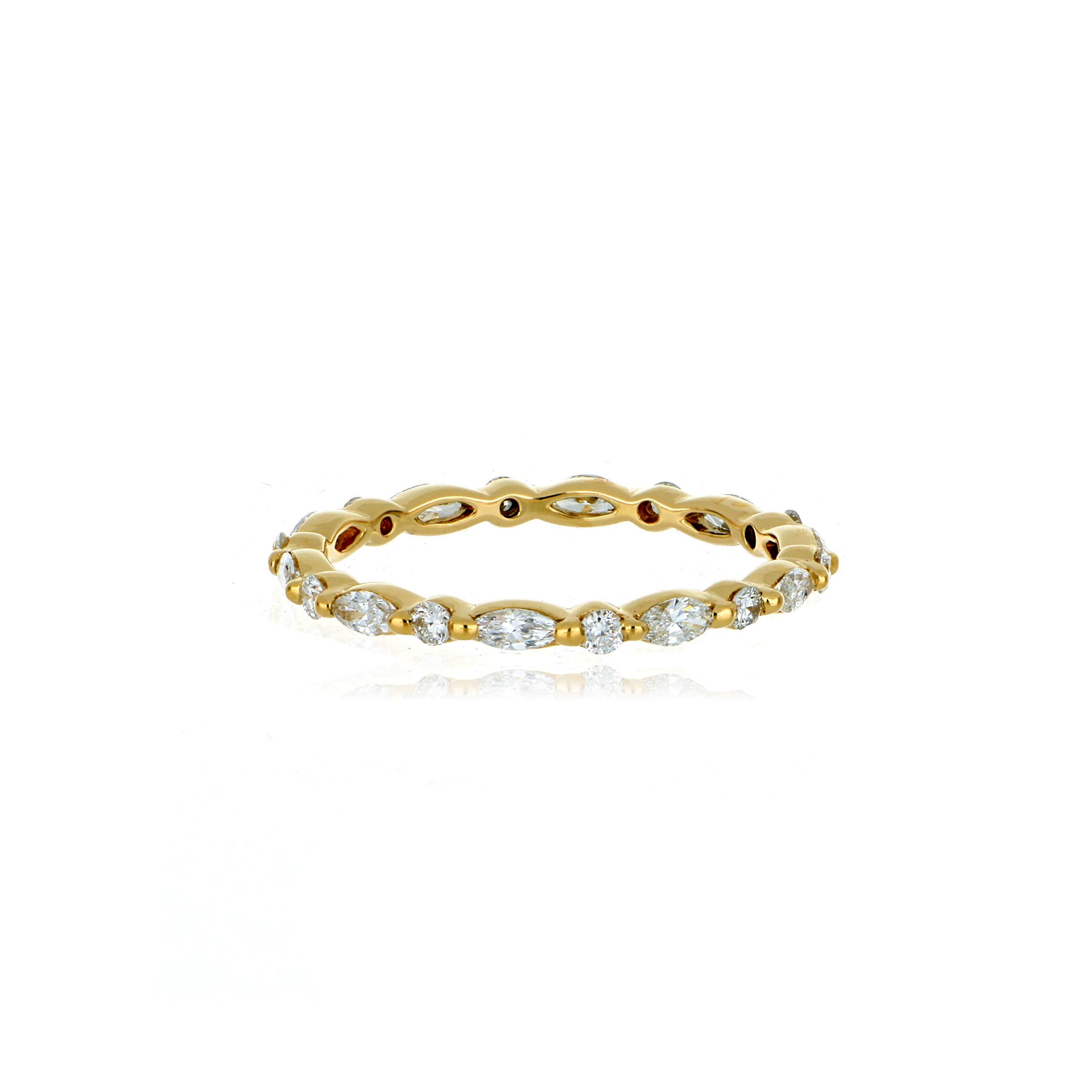 18k Yellow Gold Diamond Eternity Wedding Band - Charles Koll Jewelers