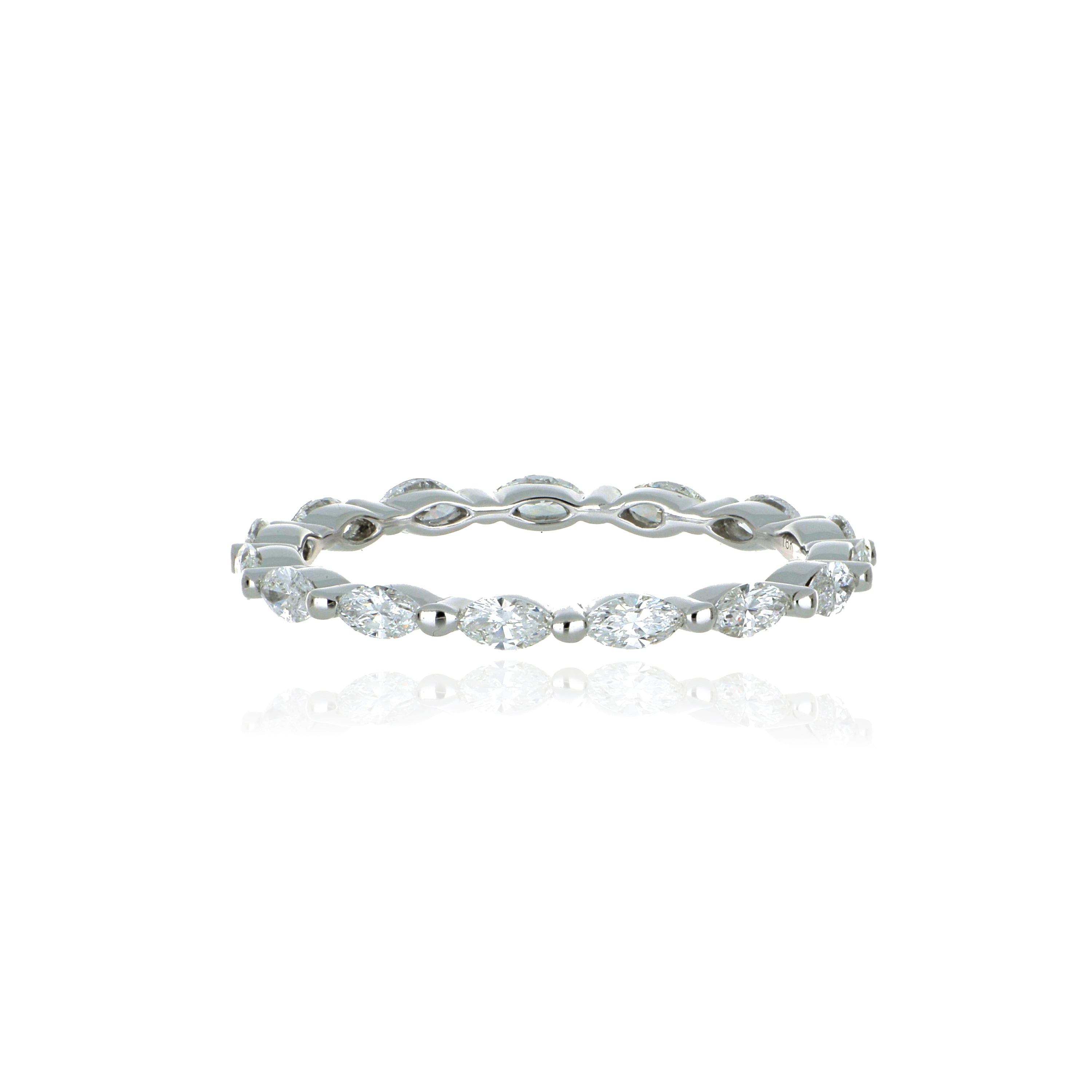 18k White Gold Diamond Eternity Wedding Band - Charles Koll Jewelers