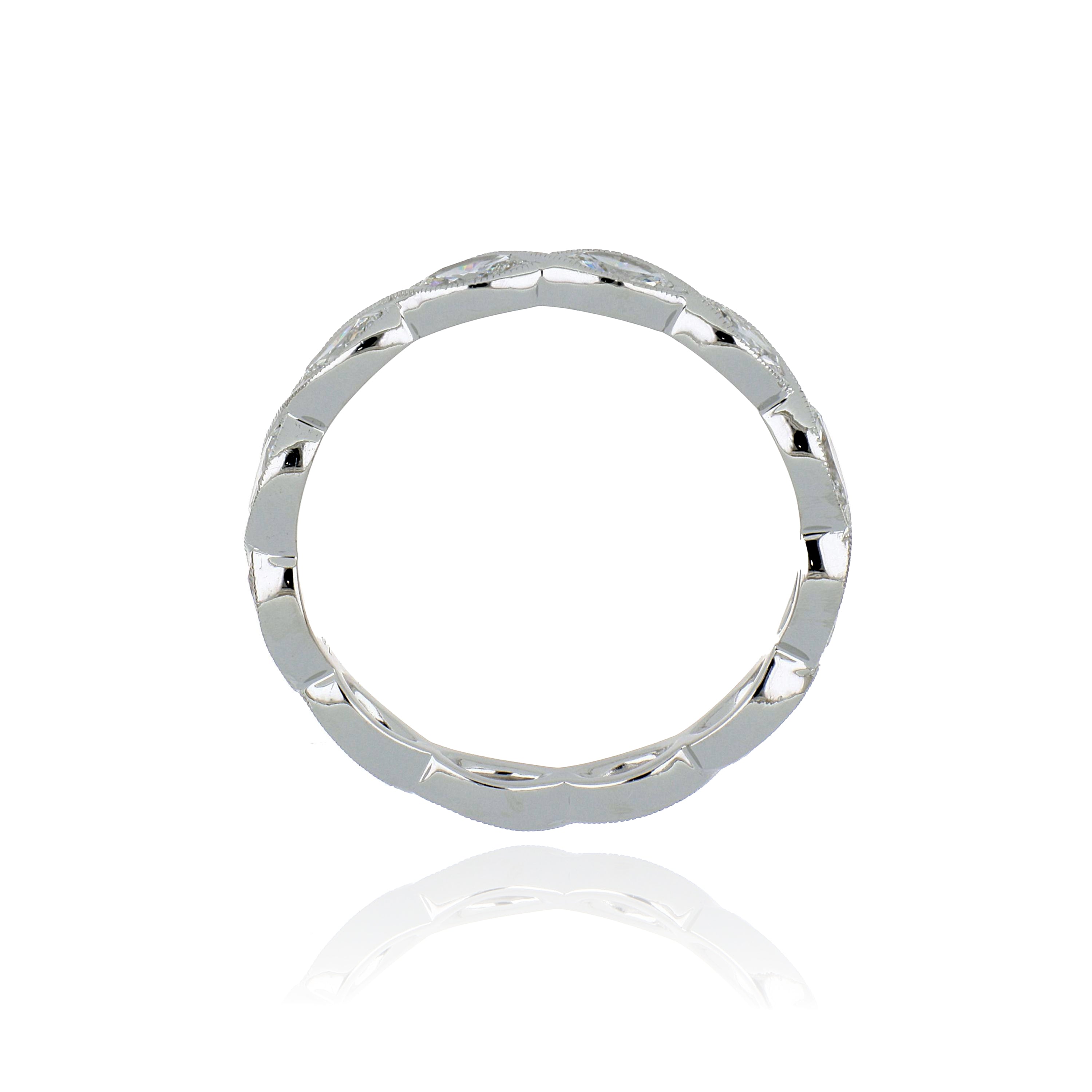 18k White Gold Diamond Eternity Wedding Band - Charles Koll Jewelers