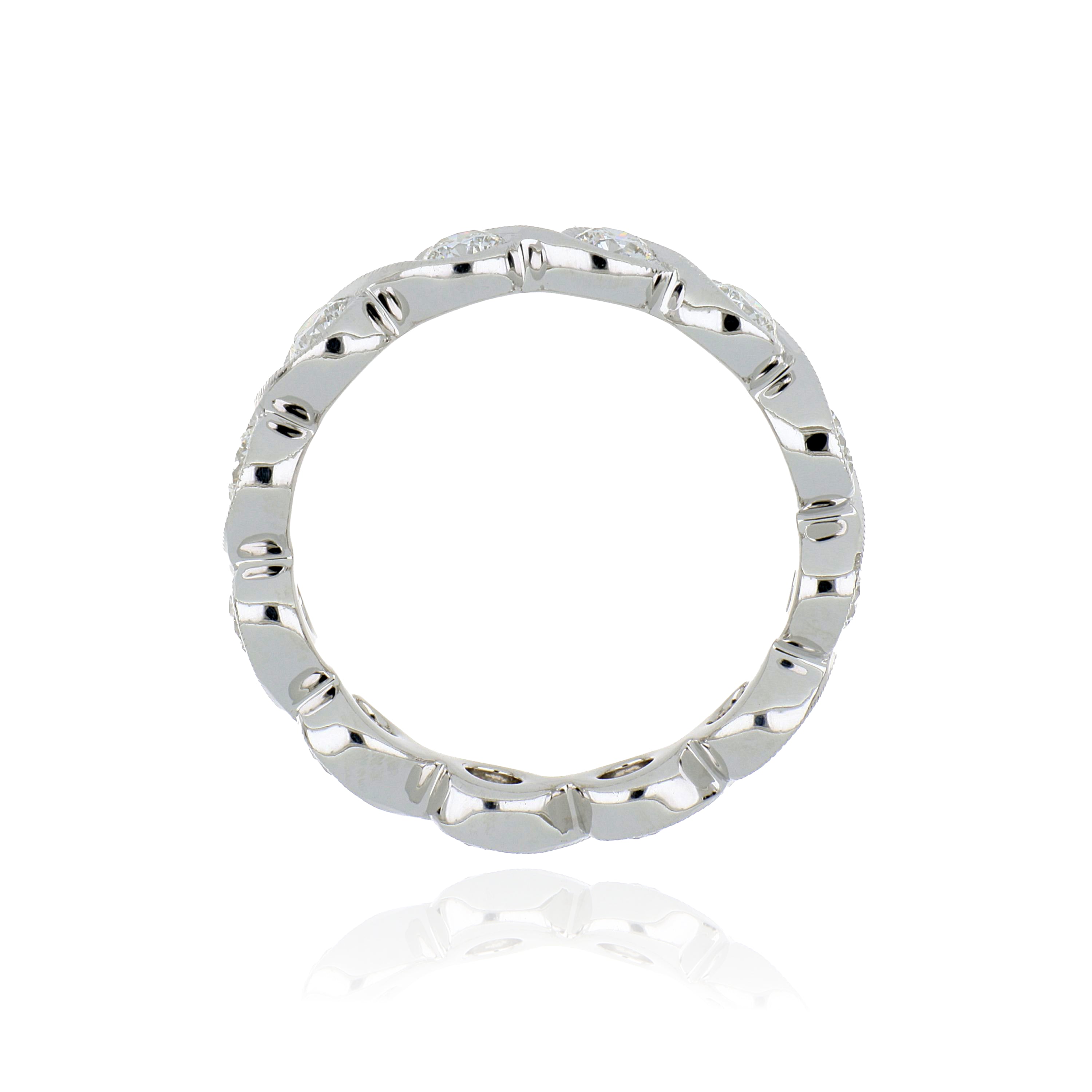 18k White Gold Diamond Wedding Band - Charles Koll Jewelers