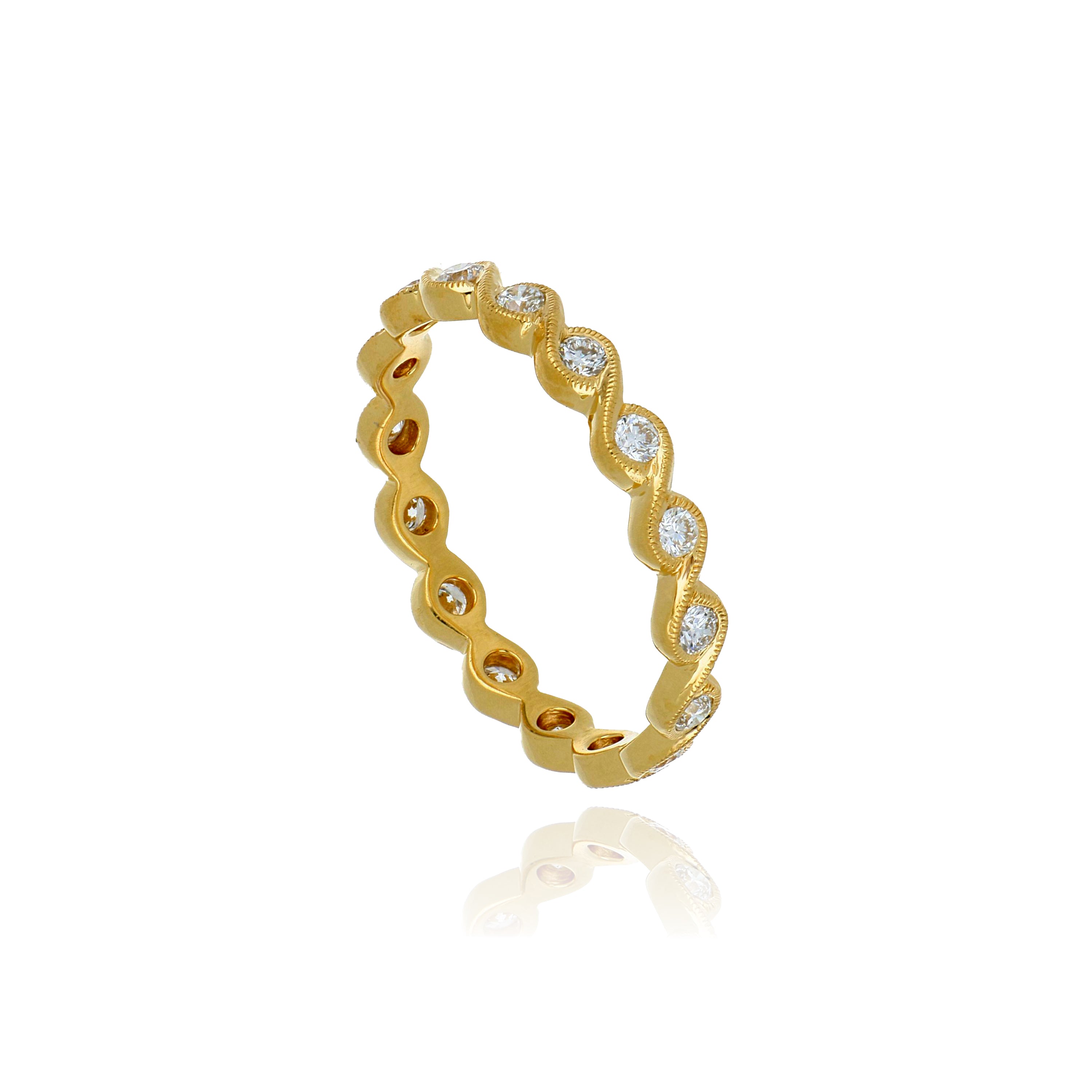 18k Yellow Gold Diamond Eternity Wedding Band