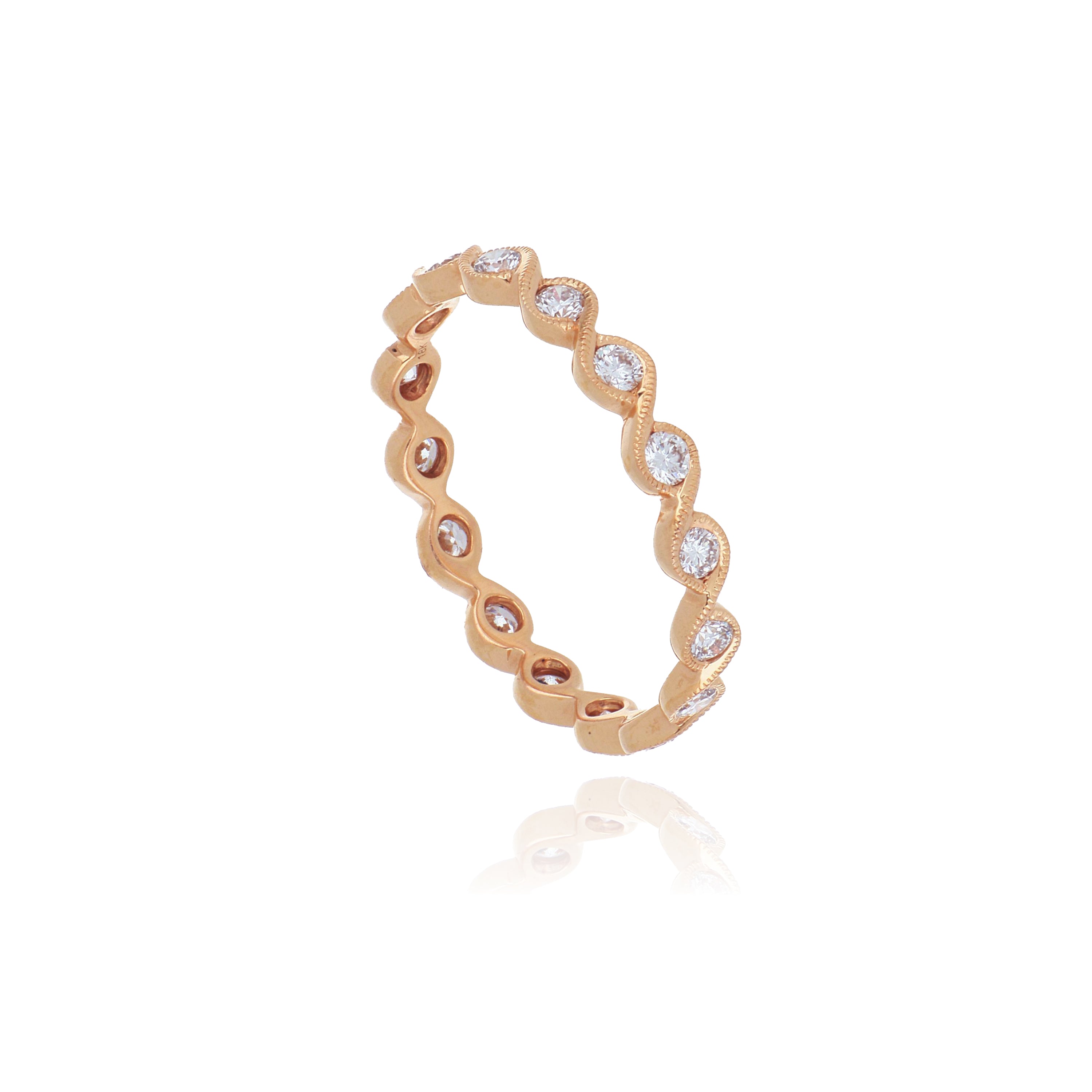 18k Rose Gold Diamond Eternity Wedding Band - Charles Koll Jewelers