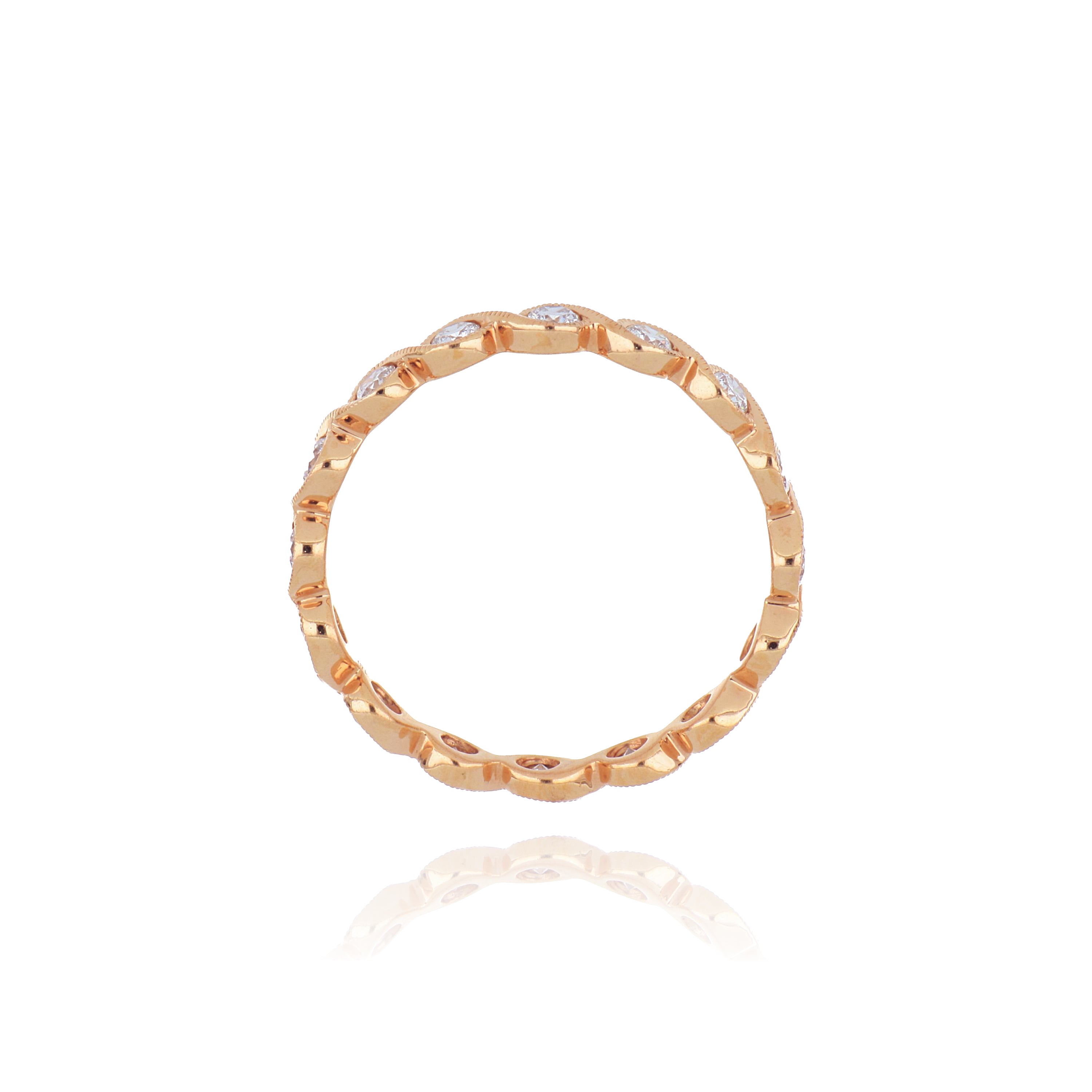 18k Rose Gold Diamond Eternity Wedding Band - Charles Koll Jewelers