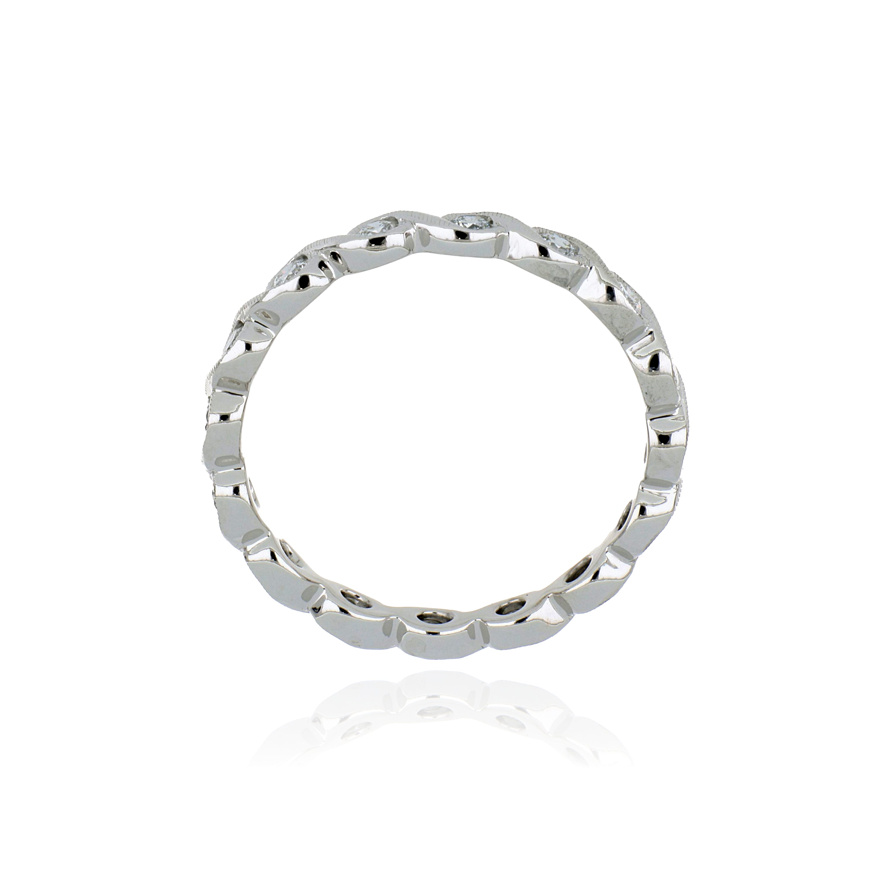 18k White Gold Diamond Eternity Wedding Band - Charles Koll Jewelers