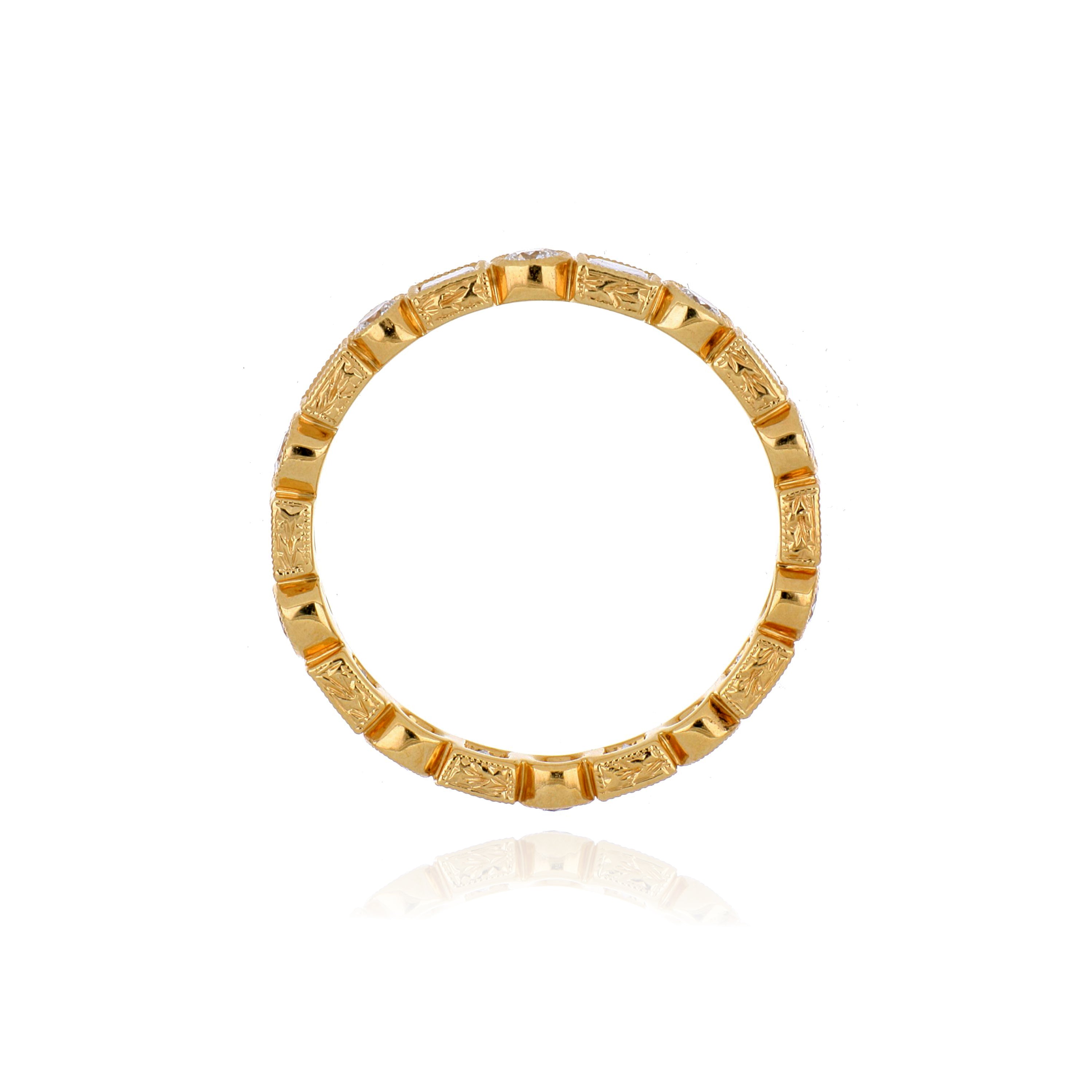 18k Yellow Gold Diamond Eternity Wedding Band - Charles Koll Jewelers