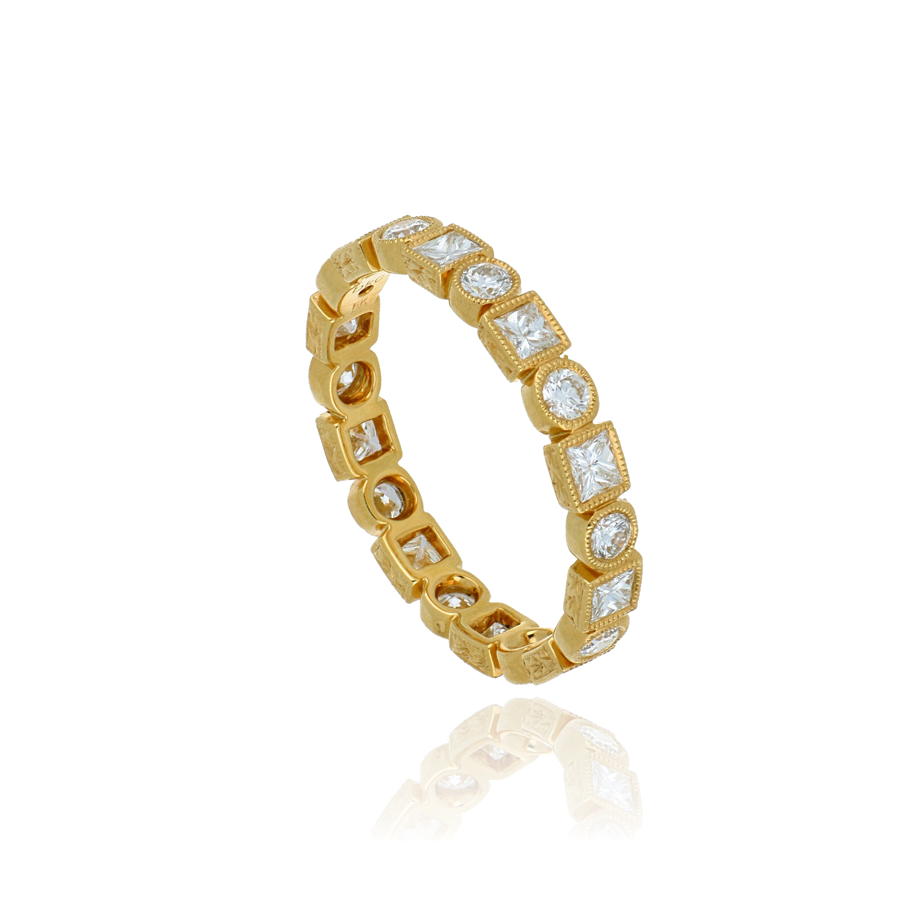 18k Yellow Gold Diamond Eternity Wedding Band - Charles Koll Jewelers