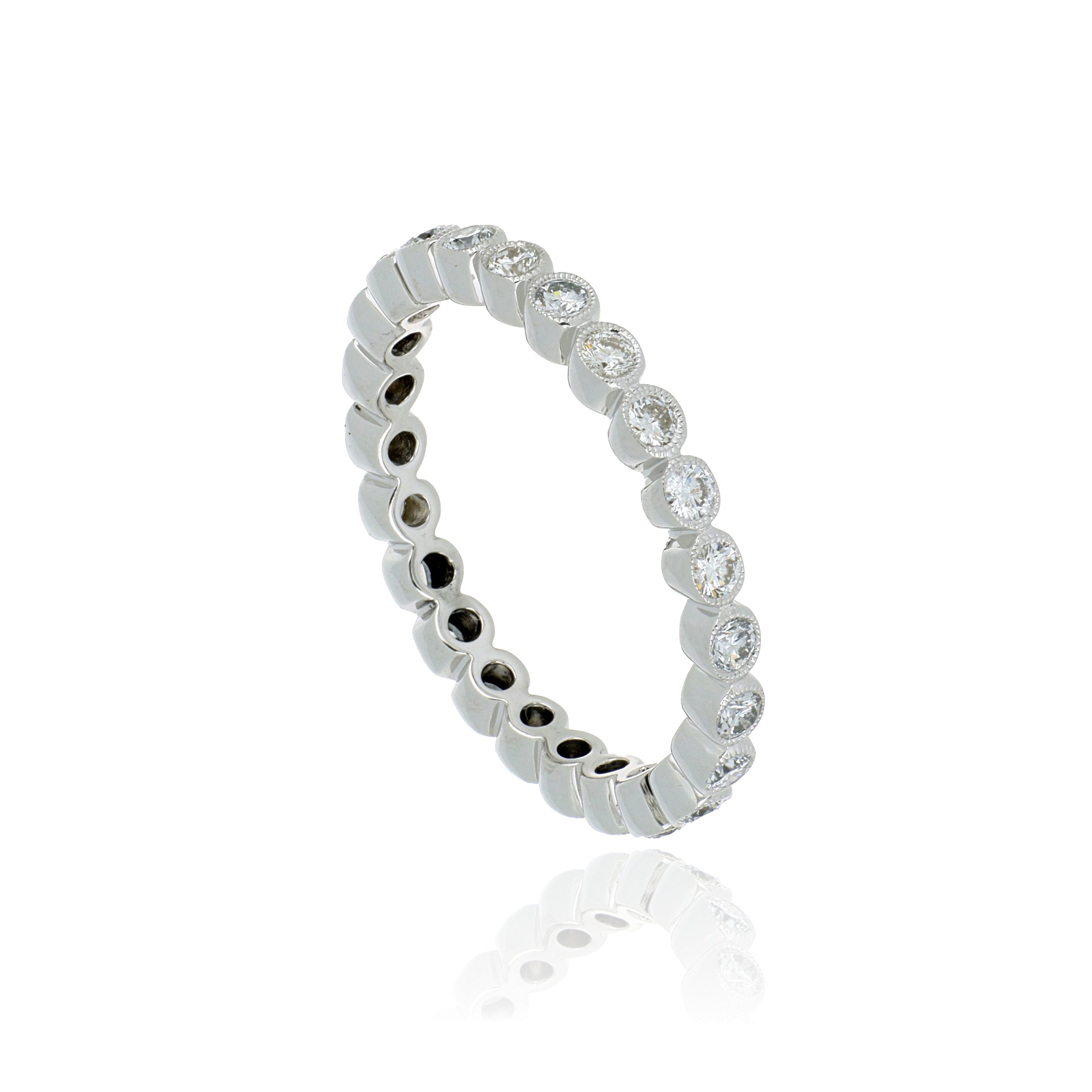 18k White Gold Diamond Eternity Wedding Band - Charles Koll Jewelers