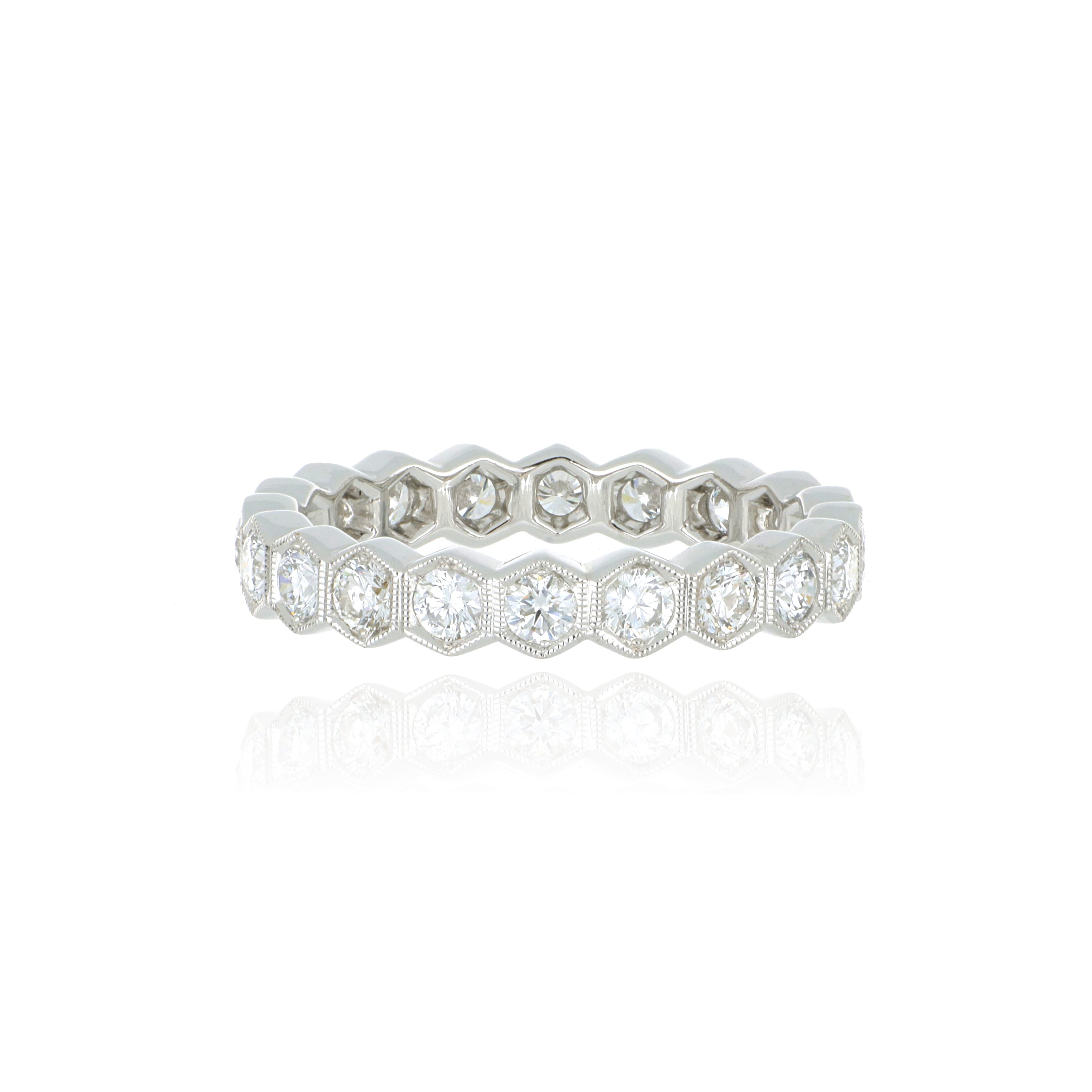 18k White Gold Diamond Eternity Wedding Band - Charles Koll Jewelers